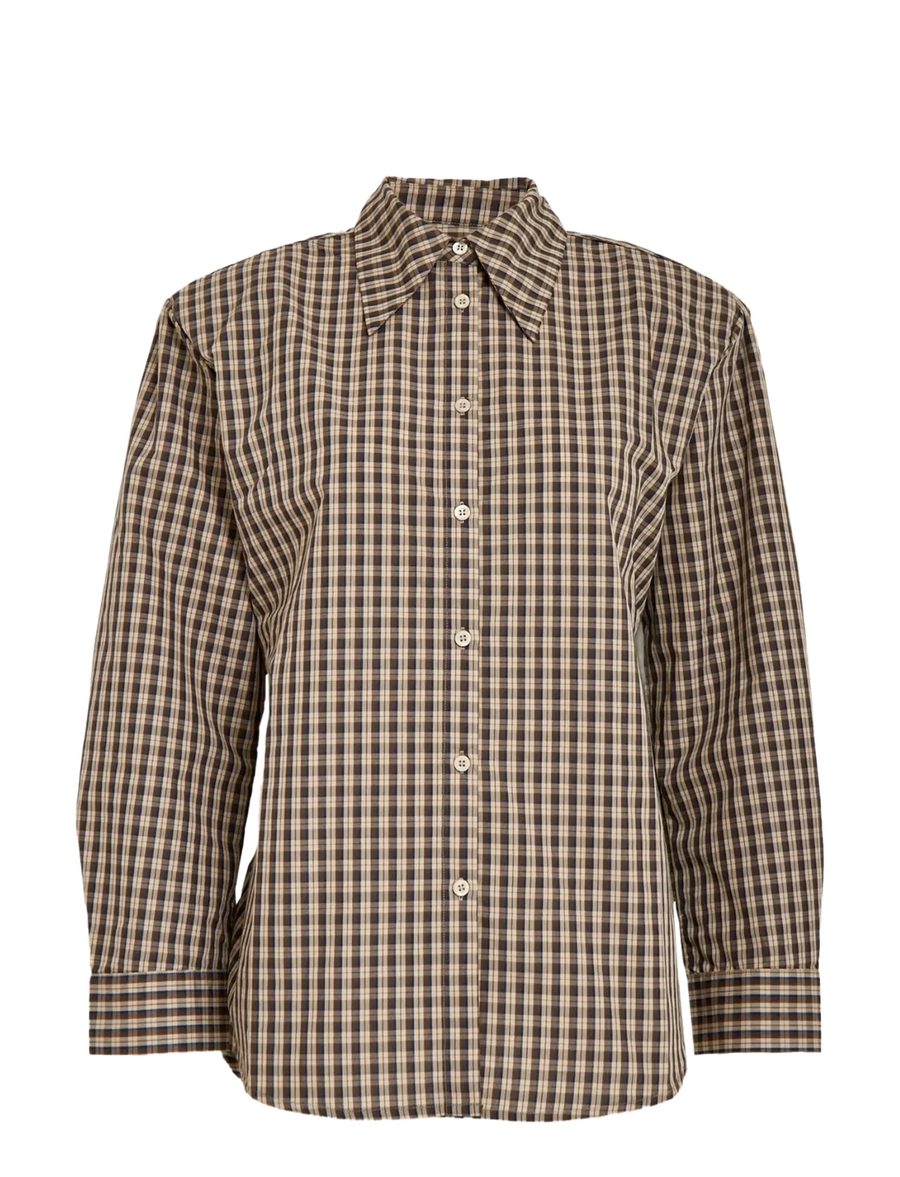 Minus MSSylvie Shirt - Riided - TIRAMISU CHECKED / brown