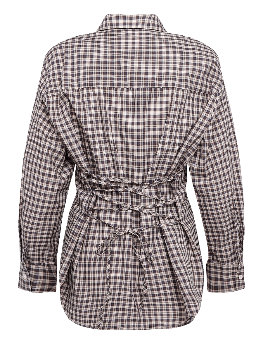 Minus - MSSylvie Shirt - pikkade varrukatega särgid - tiramisu checked - 1