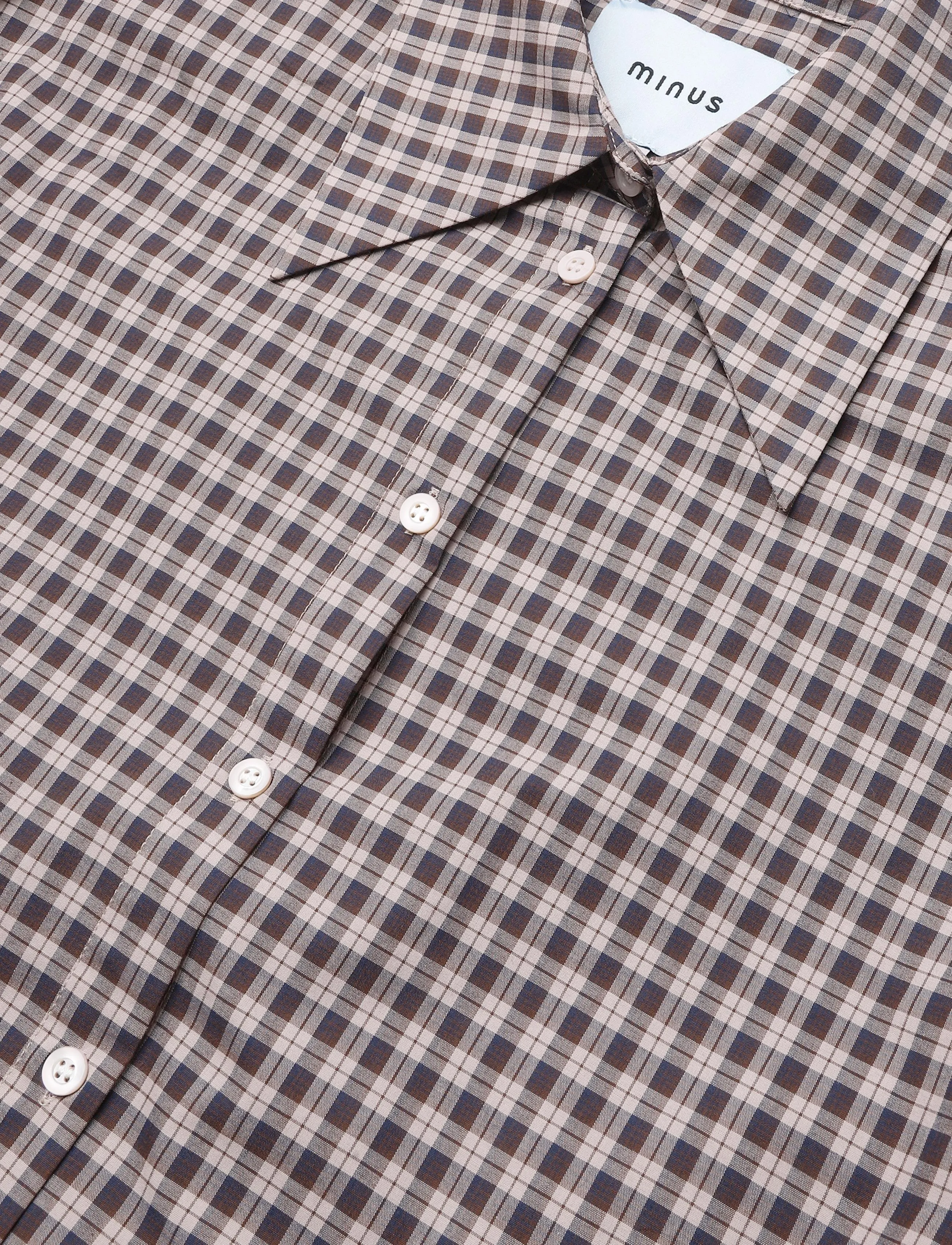 Minus - MSSylvie Shirt - long-sleeved shirts - tiramisu checked - 2
