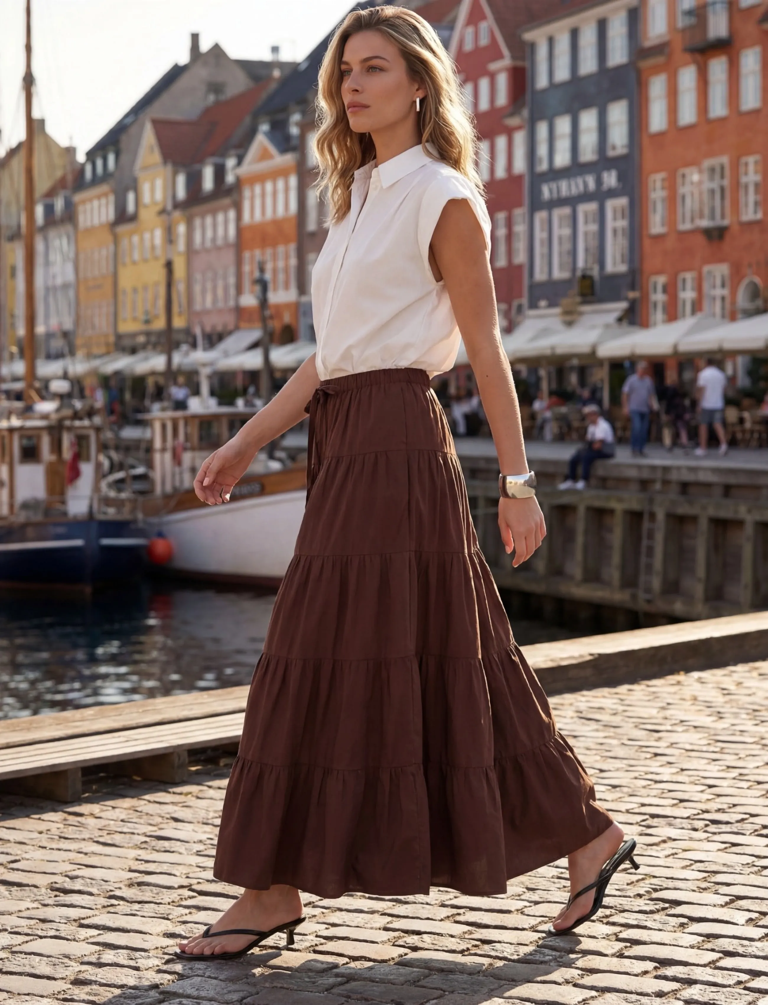 Minus MSFreya Maxi Skirt - Fatnaður - CHESTNUT / brown