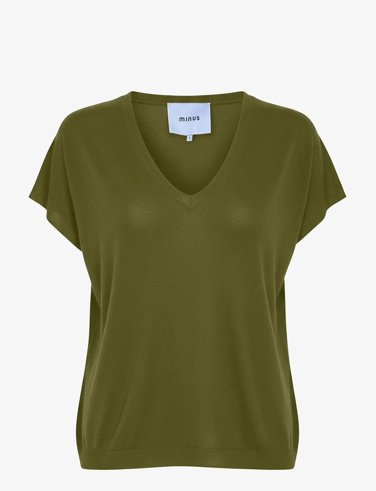Minus - MSPeyton Batsleeve Knit T-Shirt - jumpers - cedar green - 1