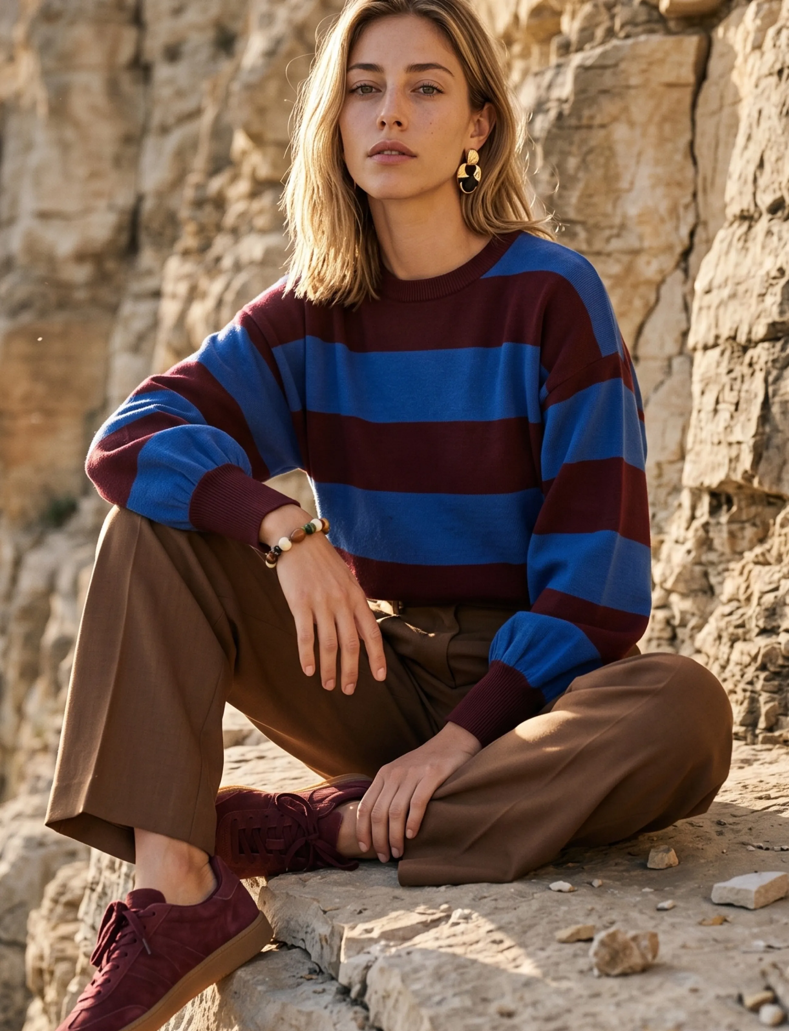 Minus Mslolly Knit Pullover, XS, Knitwear, Burgunderrot - Jumpers, Frauen