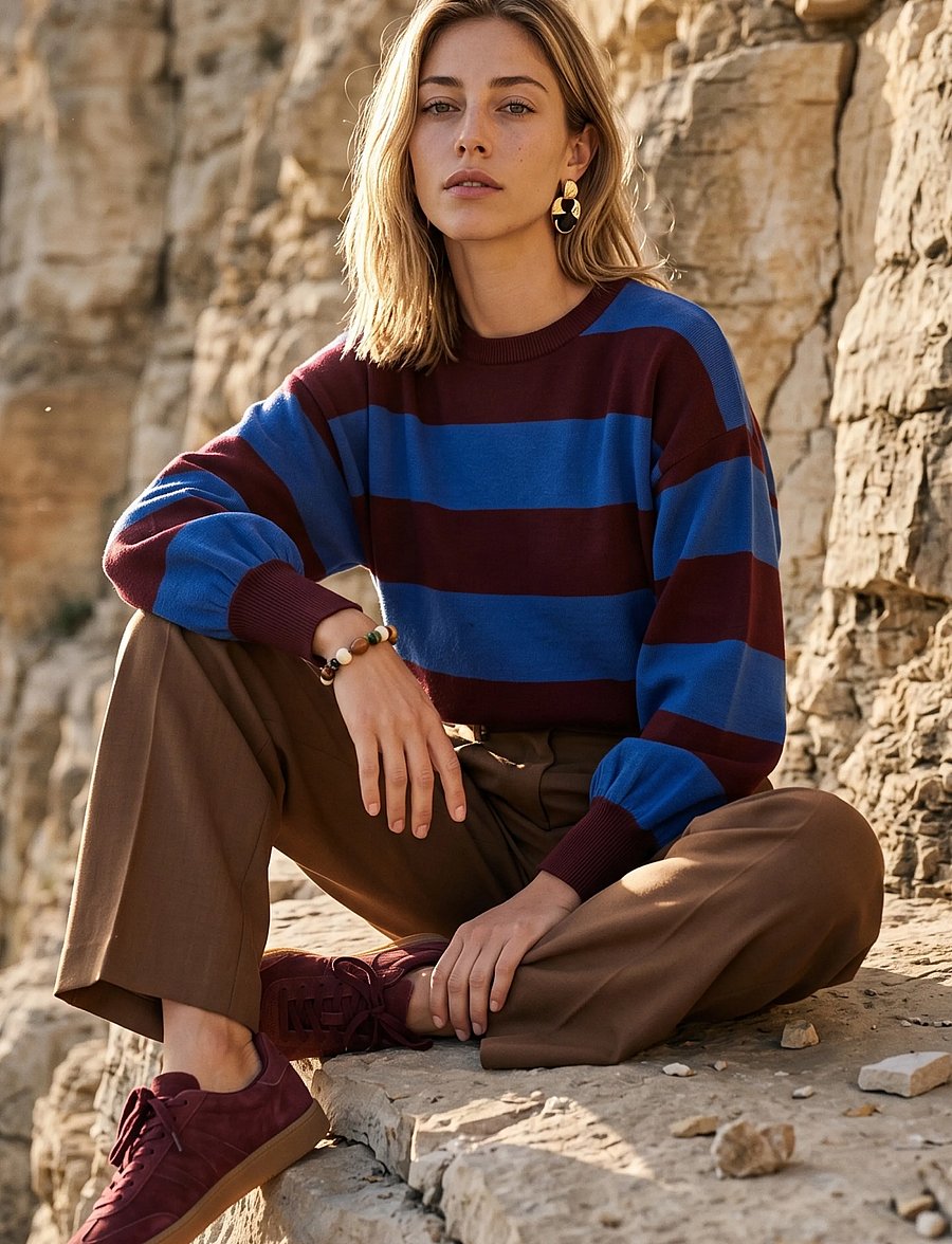 Minus - MSLolly Knit Pullover - kampsunid - andorra stripe - 0