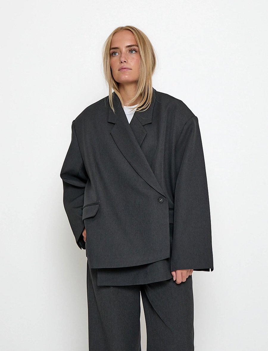 Minus - MSVivianne Oversize Blazer - dark grey - 2