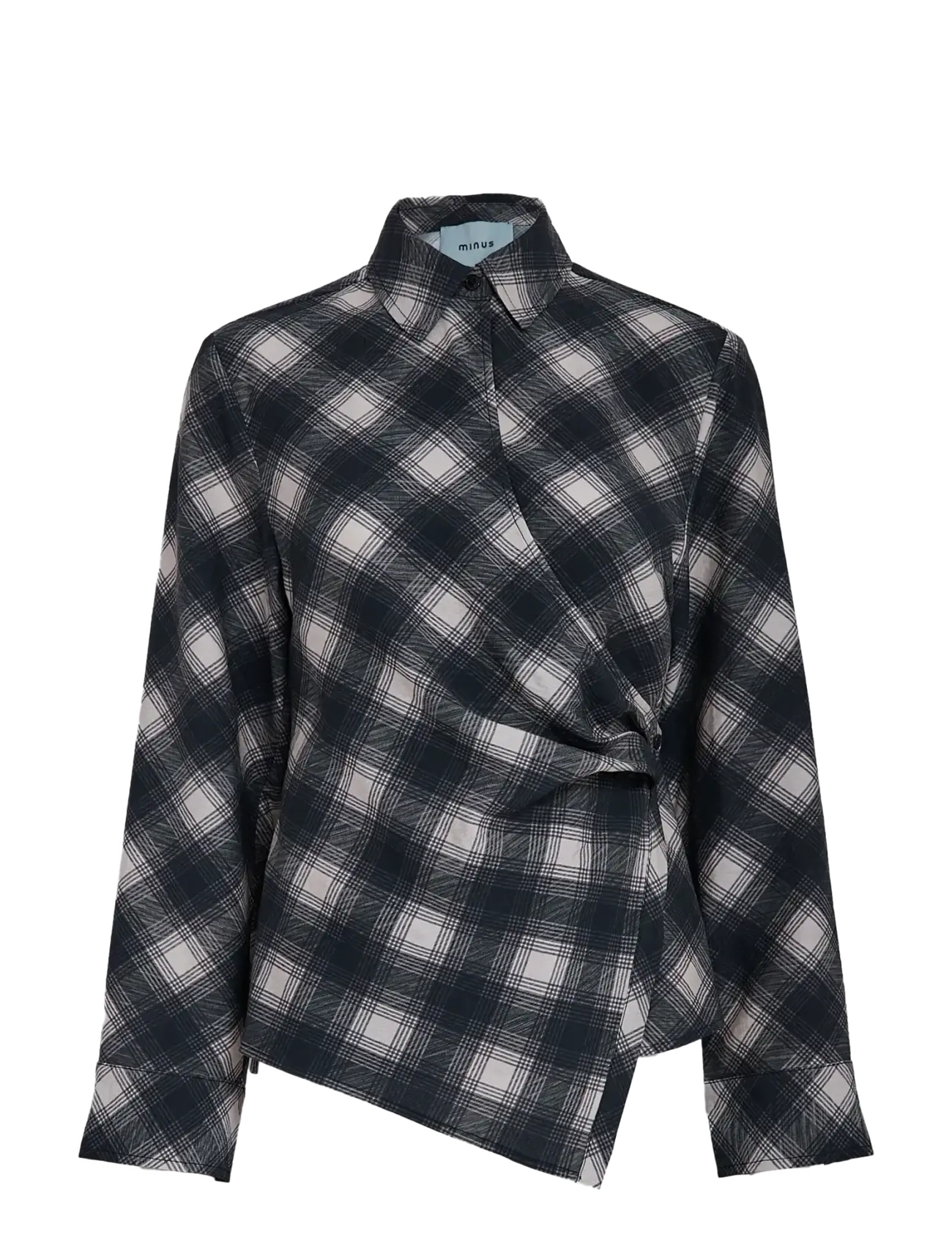 Minus - MSWillow Blouse - long sleeved blouses - black check - 1