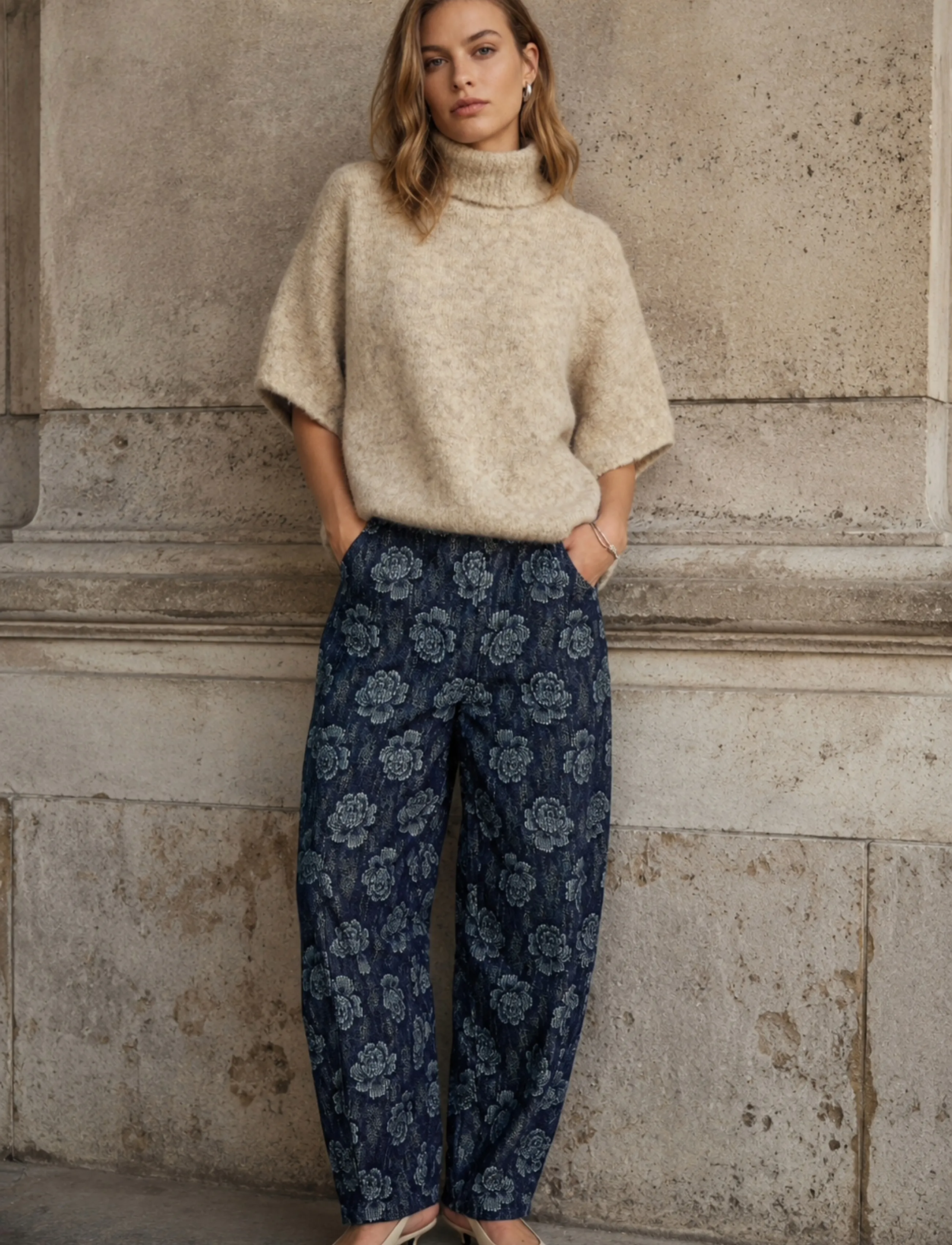 Minus MSHeather Mid Waist Pant - Inspiration - DARK DENIM / navy
