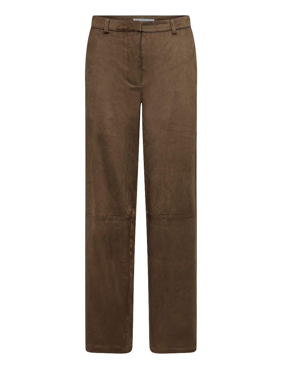 Minus - MSAlva Mid Waist Pant - bukser med brede ben - beech green - 1