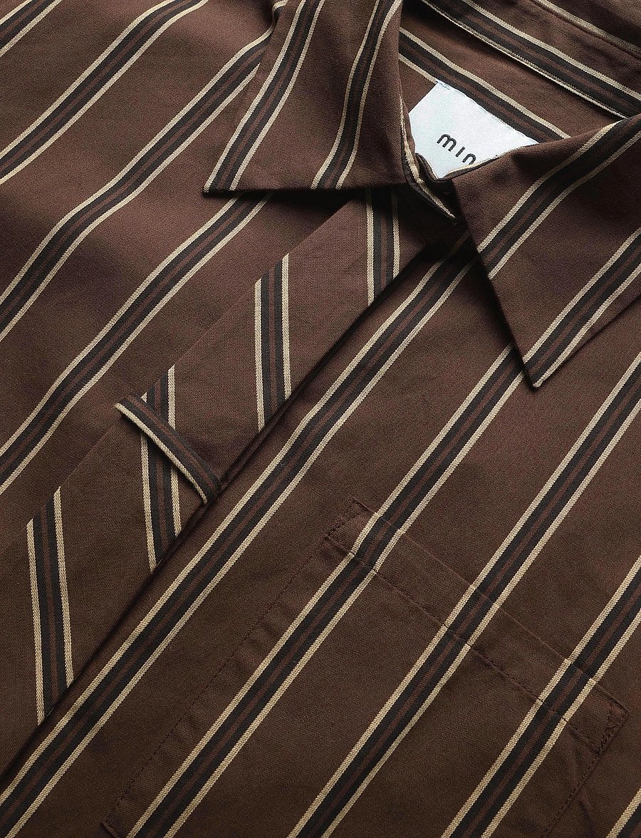 Minus - MSJanine Shirt - langärmlige hemden - tiramisu striped - 2