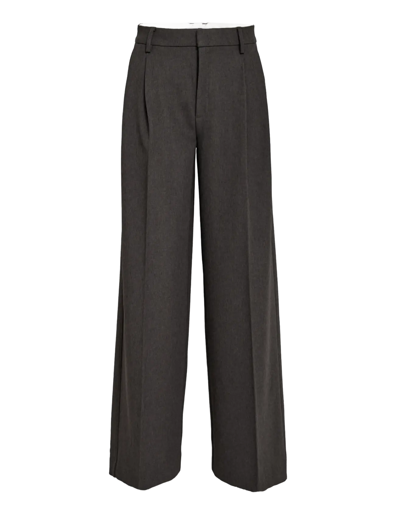 Minus - MSVivianne Mid Waist Pant - hosen mit weitem bein - dark grey - 1