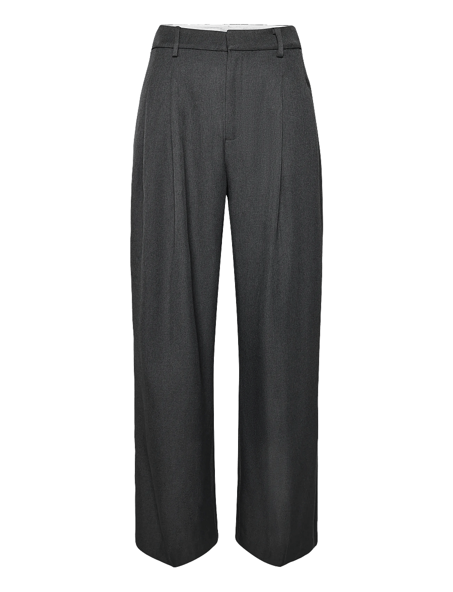 Minus - MSVivianne GRS Mid Waist Pant - hosen mit weitem bein - dark grey - 1