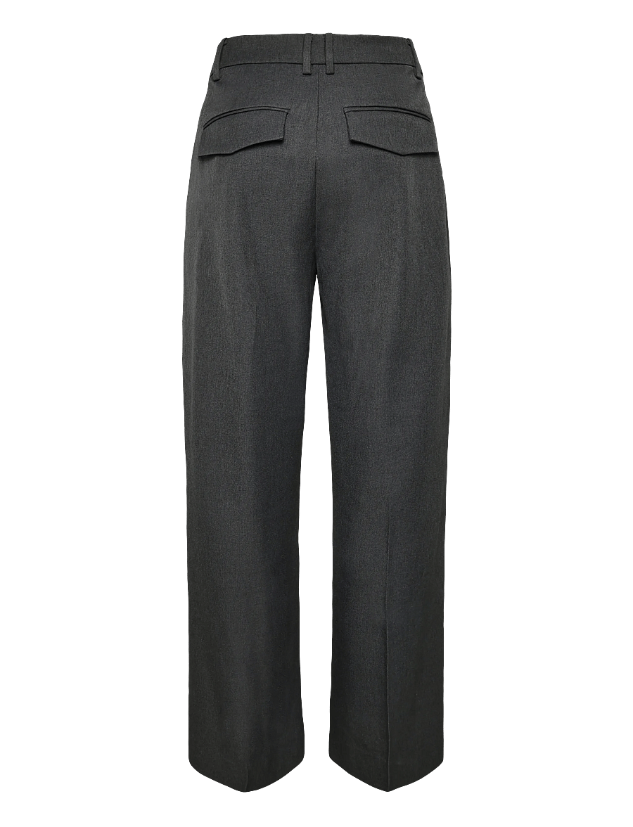 Minus - MSVivianne GRS Mid Waist Pant - hosen mit weitem bein - dark grey - 2
