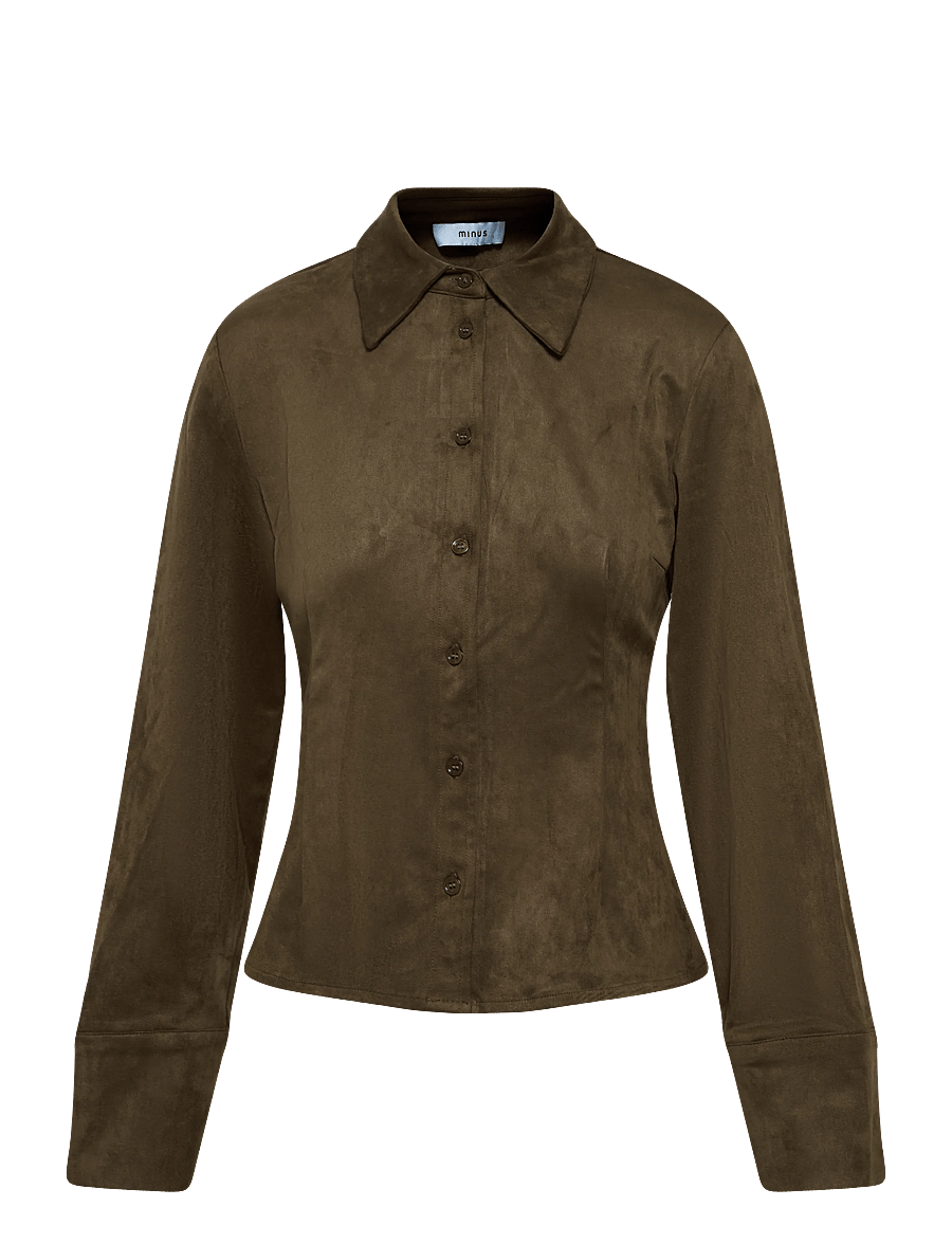 Minus - MSAlva Shirt - long-sleeved shirts - beech green - 0