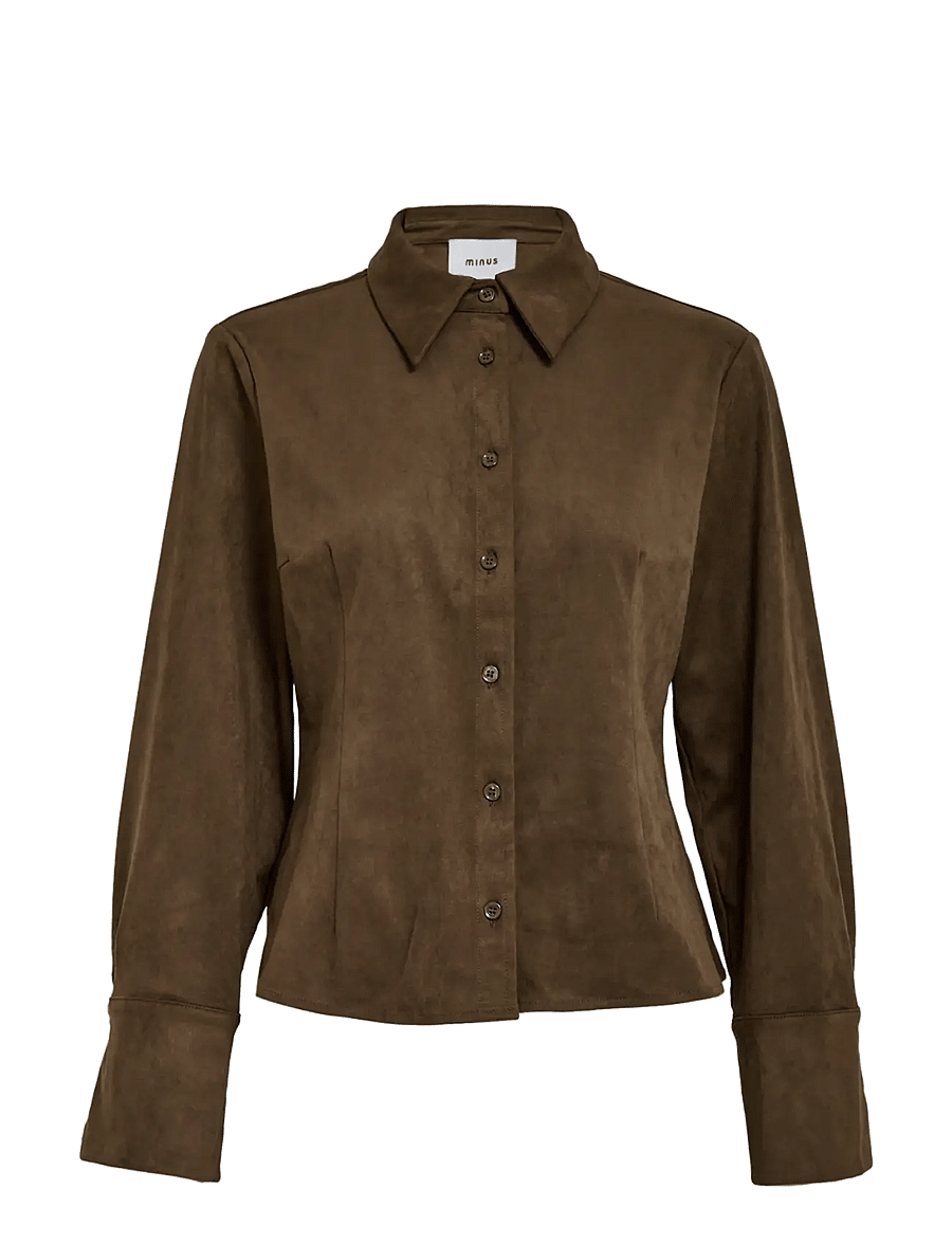 Minus - MSAlva Shirt - langärmlige hemden - beech green - 0