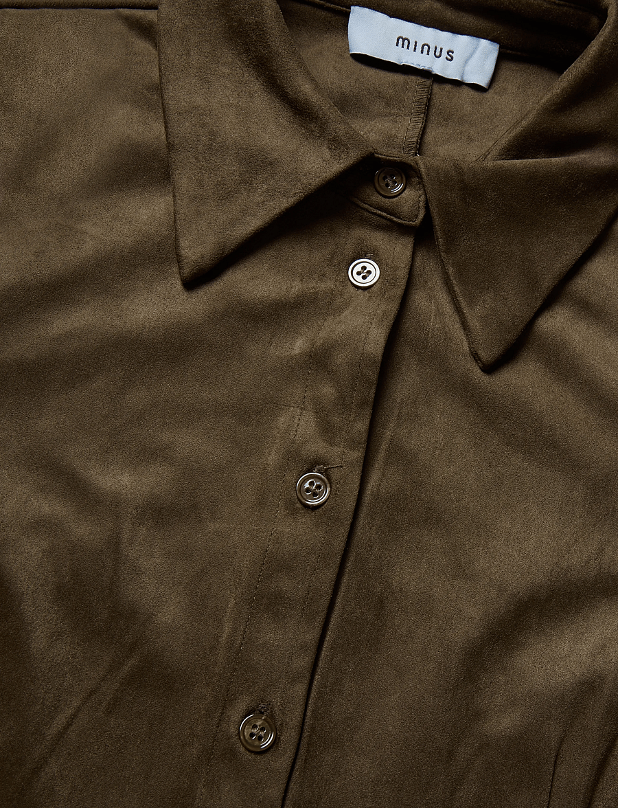 Minus - MSAlva Shirt - long-sleeved shirts - beech green - 2