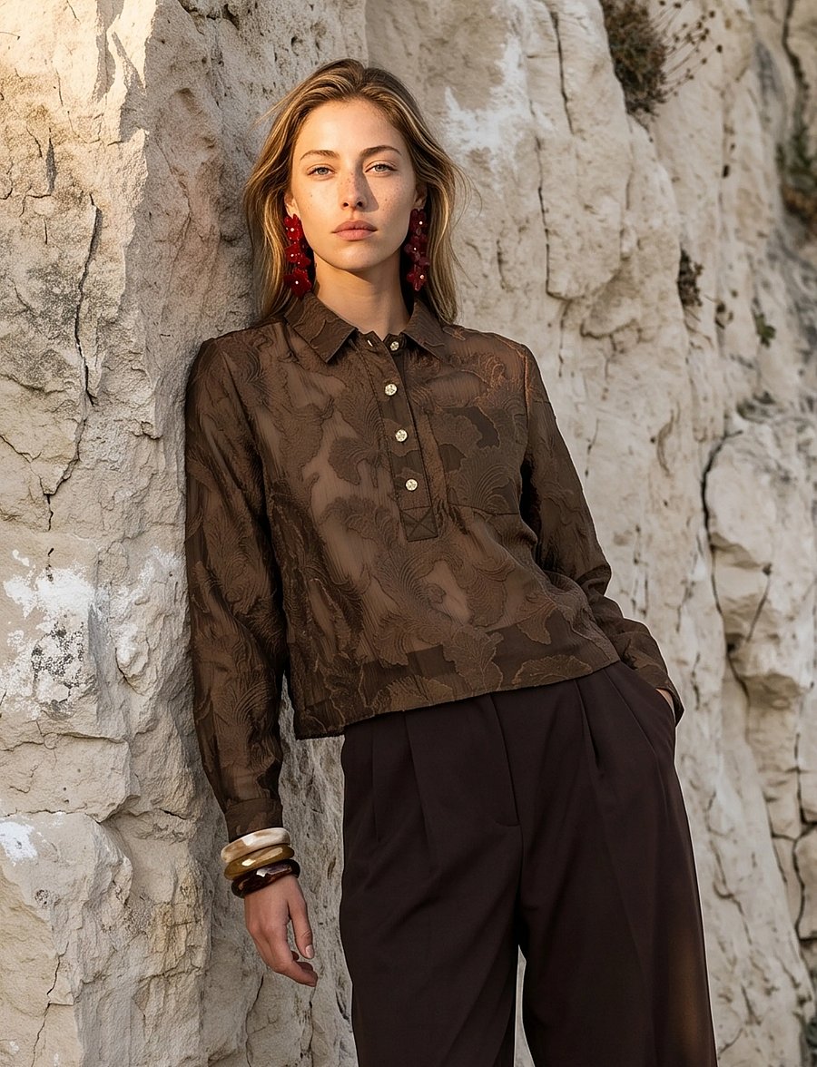 Minus - MSMilina Blouse - long sleeved blouses - beech green - 0