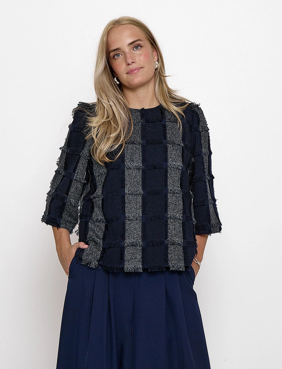 Minus - MSSummer Blouse - kortärmade blusar - sky captain - 0