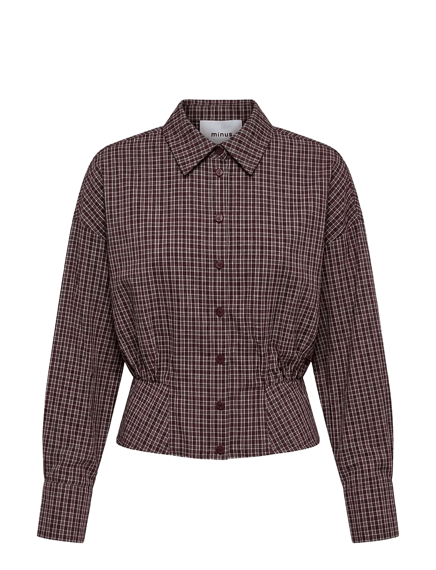 Minus - MSRobina Shirt - langærmede skjorter - andorra red checked - 1