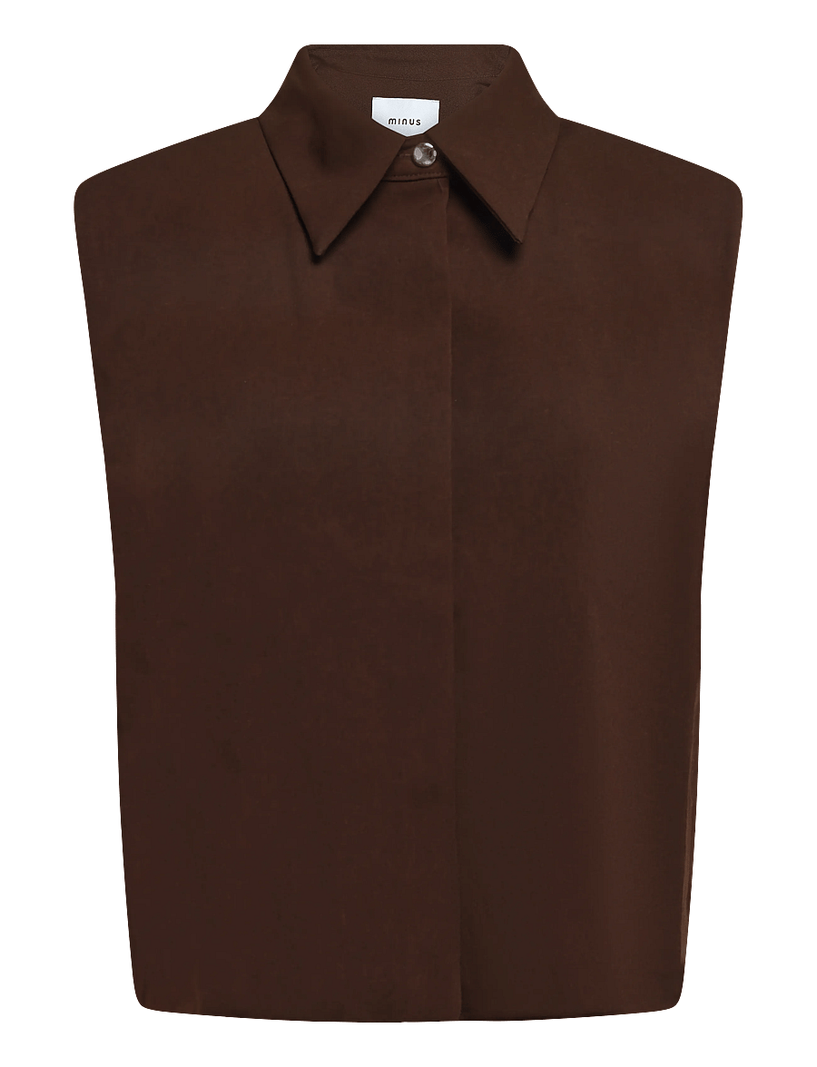 Minus - MSLisa Vest - sleeveless blouses - bracken brown - 1