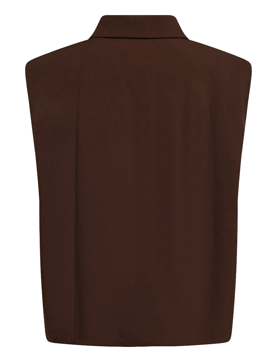 Minus - MSLisa Vest - sleeveless blouses - bracken brown - 2