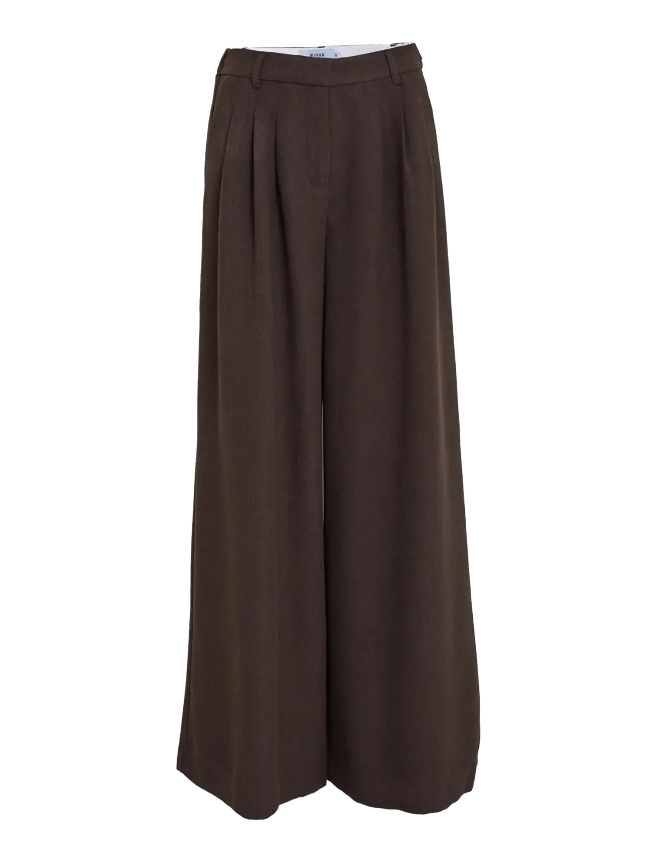 Minus - MSViona Mid Waist Pant - wide leg trousers - bracken brown - 1