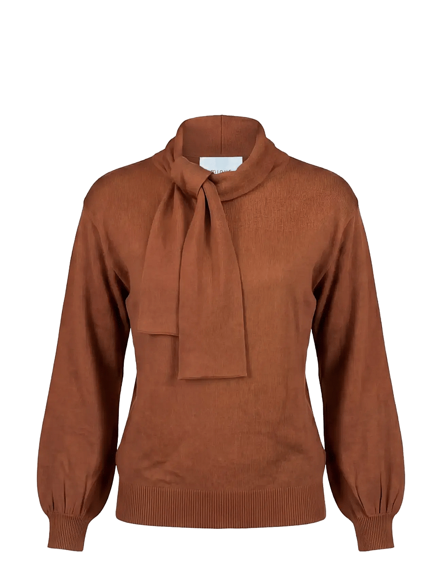Minus - MSRochelle Knit Pullover - long sleeved blouses - mocha bisque - 1