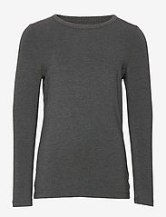 Minymo - Blouse LS - Bamboo - long-sleeved t-shirts - dark grey melange - 0