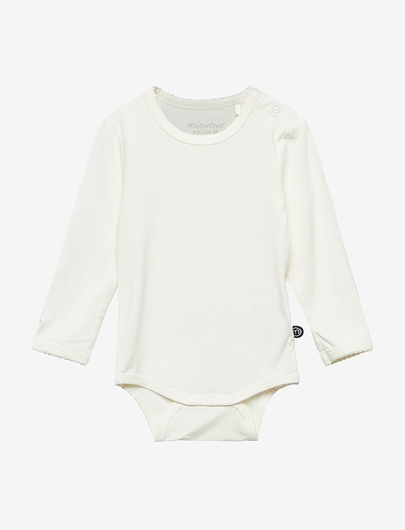 Minymo - Body LS - yksiväriset pitkähihaiset bodyt - white - 0