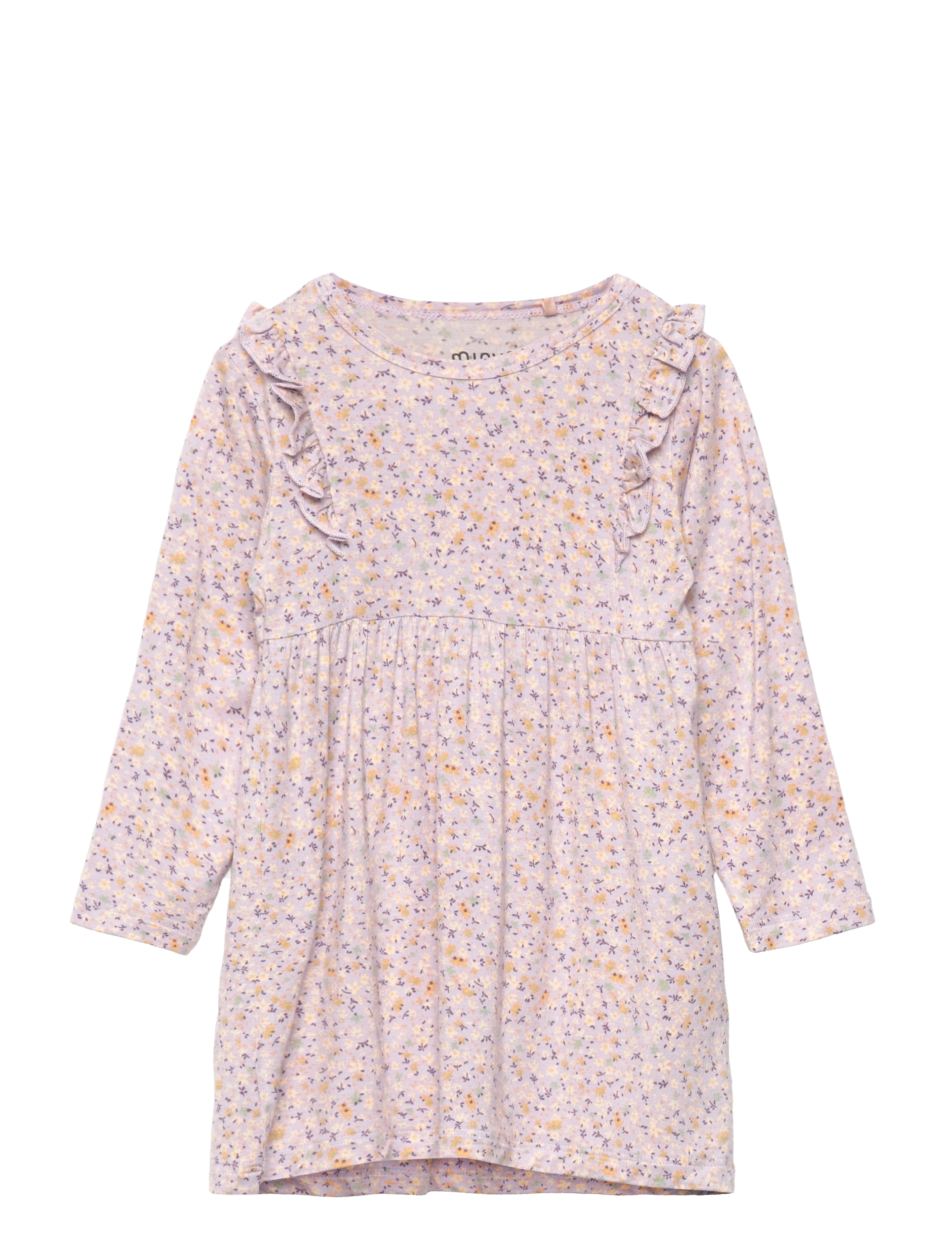 Minymo - Dress LS AOP Bamboo - misty lilac - 0