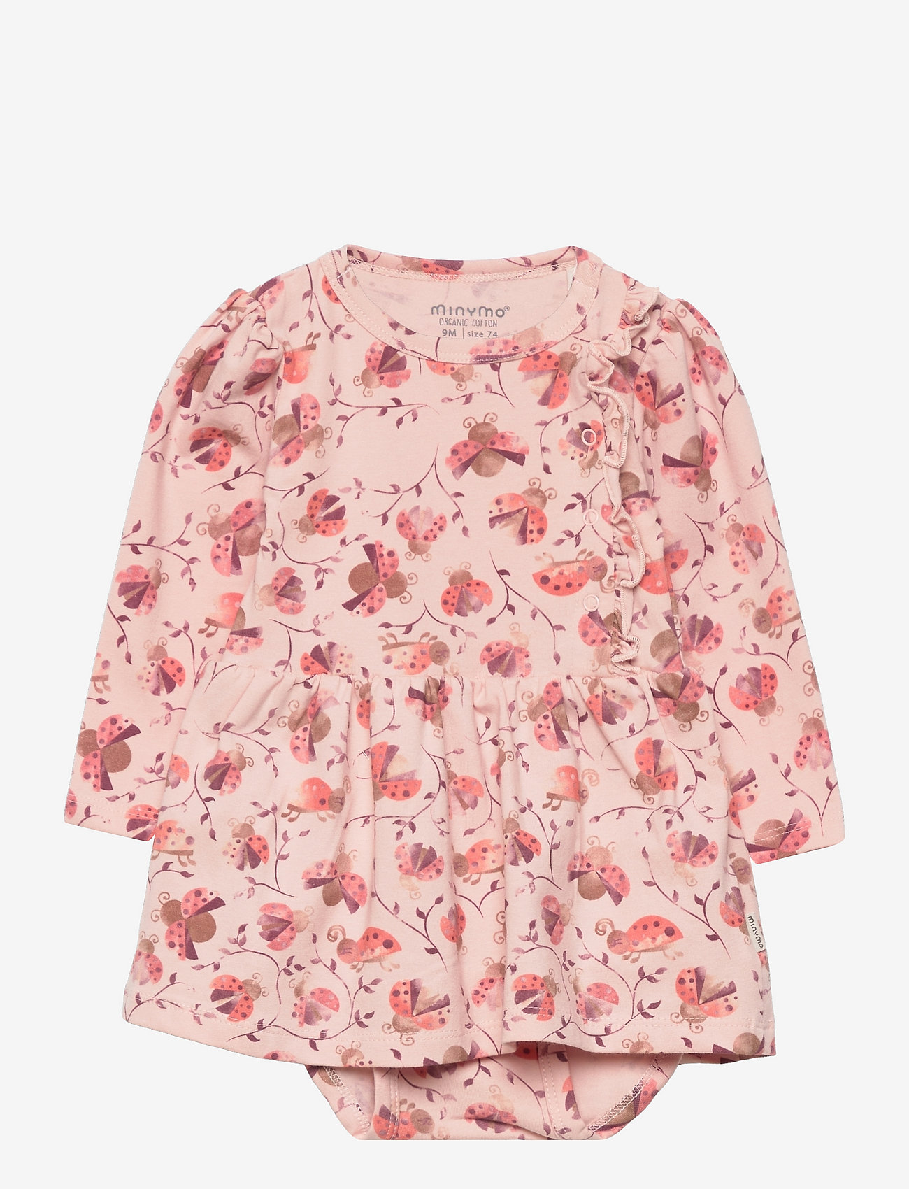 Minymo - Dress Body LS AOP - peach whip - 0