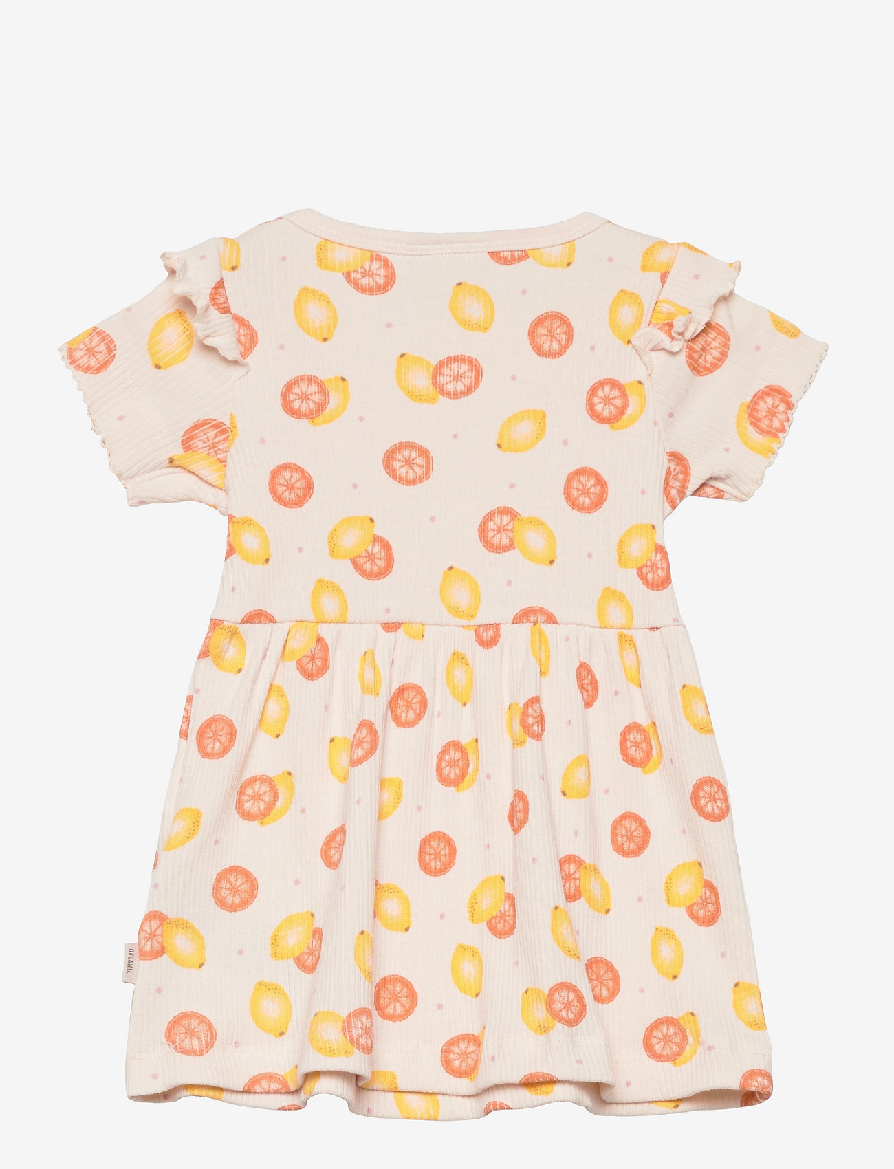 Minymo - Dress SS Rib AOP - white swan - 1
