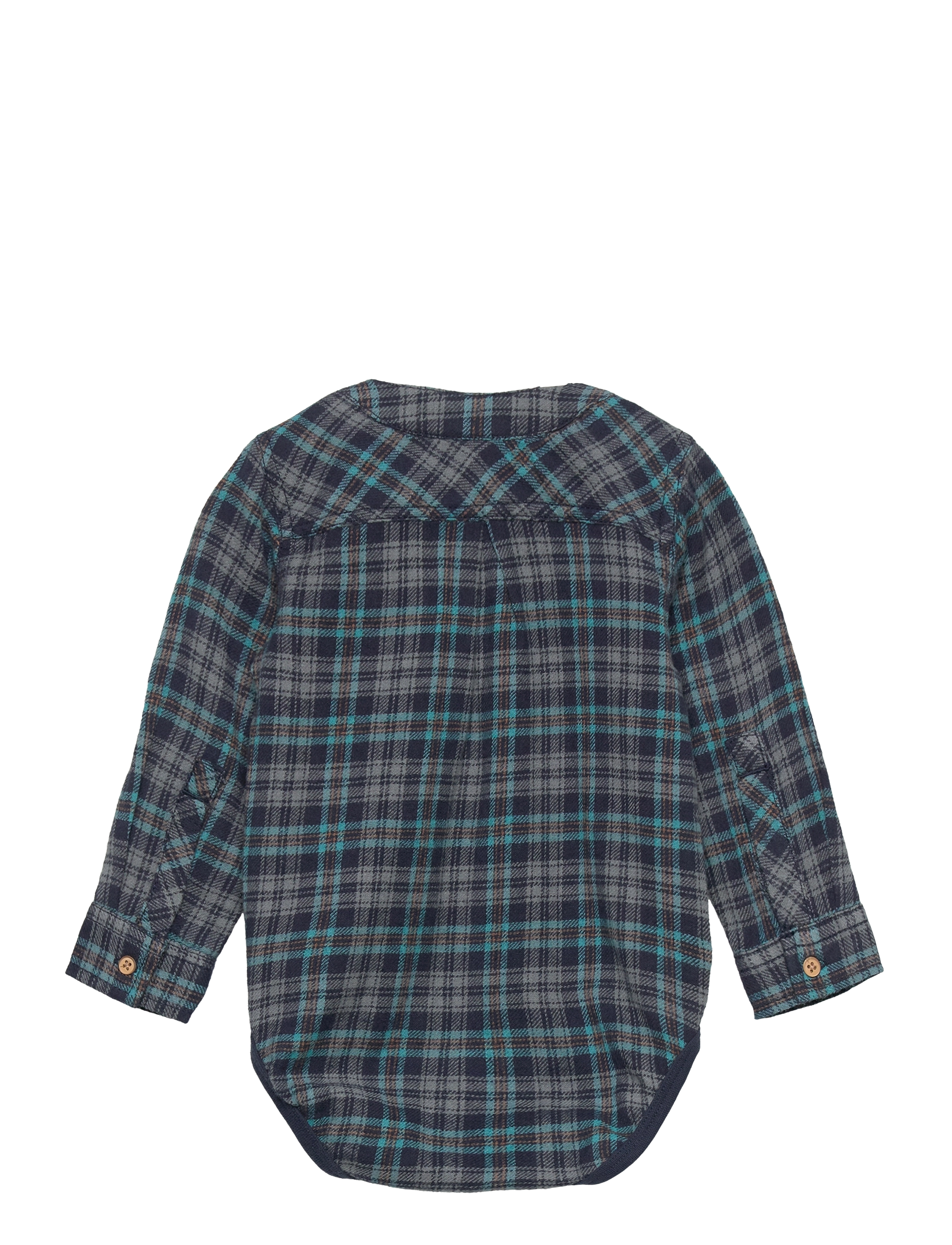 Minymo - Body LS Woven Check - blue nights - 1