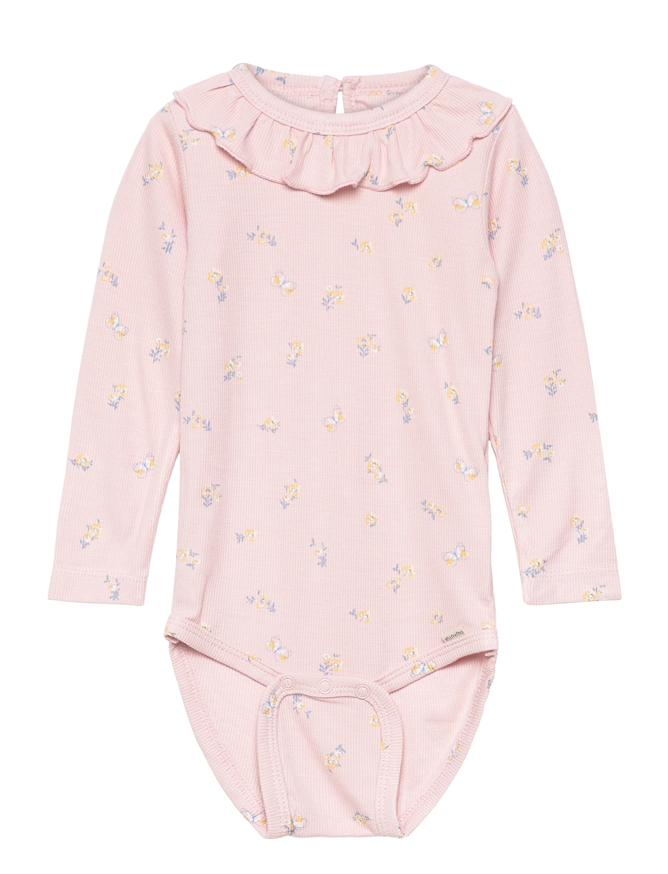 Minymo - Body LS AOP Rib - peach whip - 0