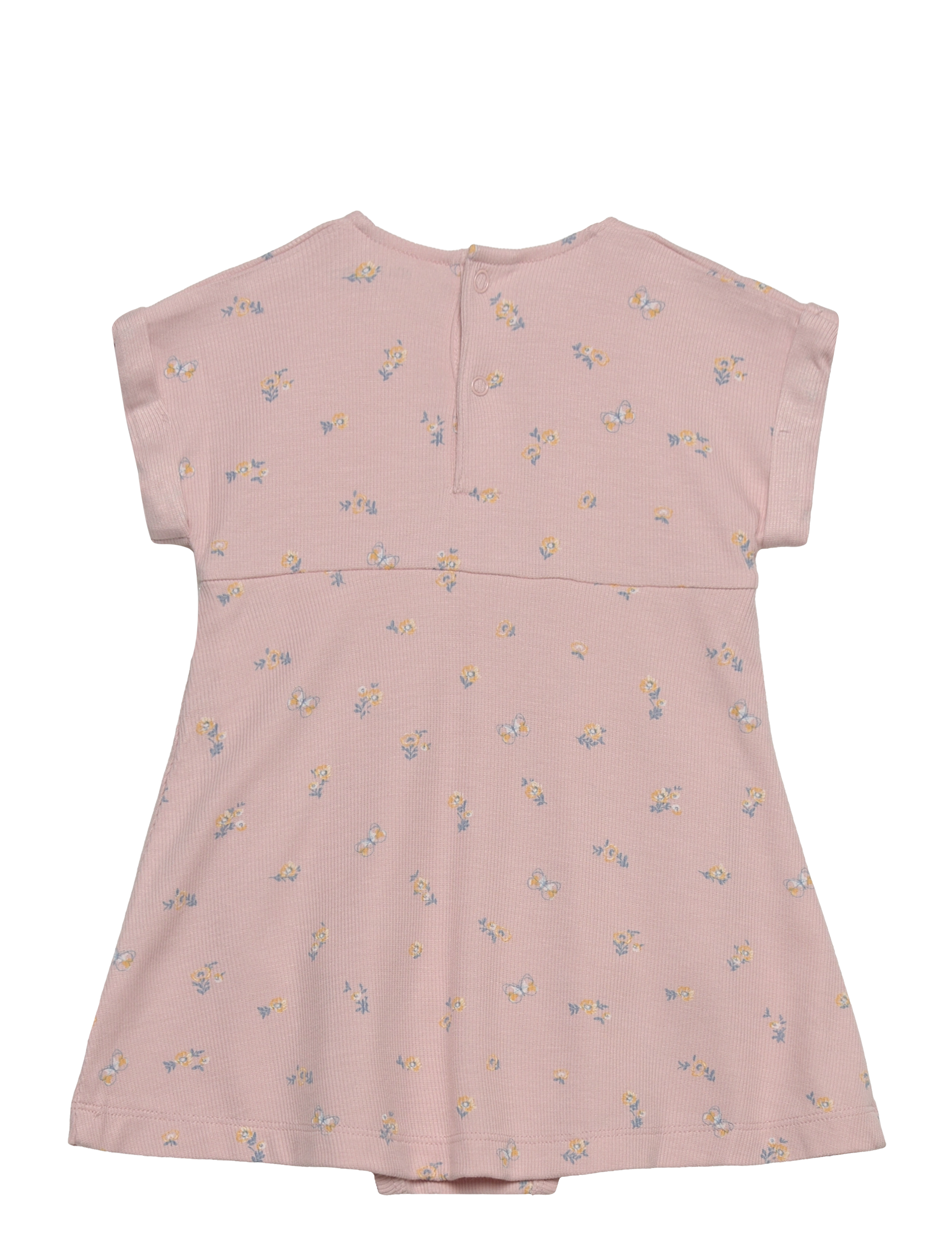 Minymo - Dress SS AOP Rib - peach whip - 1