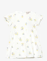 Minymo - Dress SS AOP - short-sleeved casual dresses - snow white - 0
