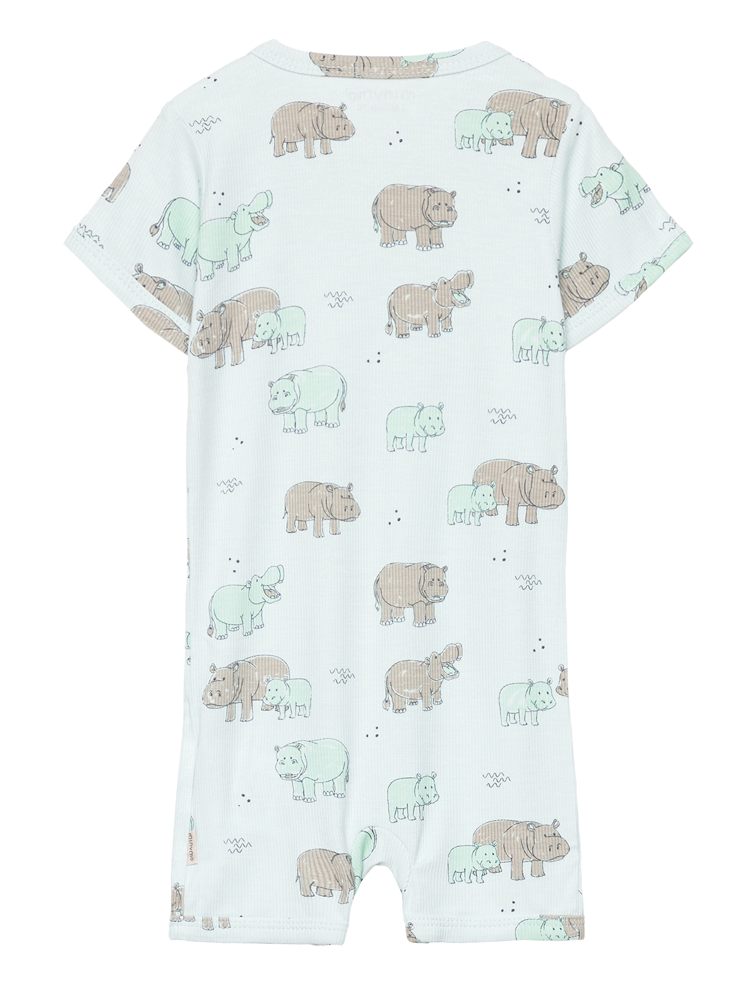 Minymo - Suit SS AOP Rib - whispering blue - 1