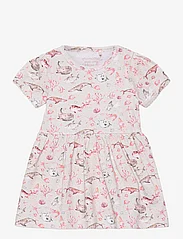 Minymo - Dress SS AOP - short-sleeved baby dresses - sand melange - 0