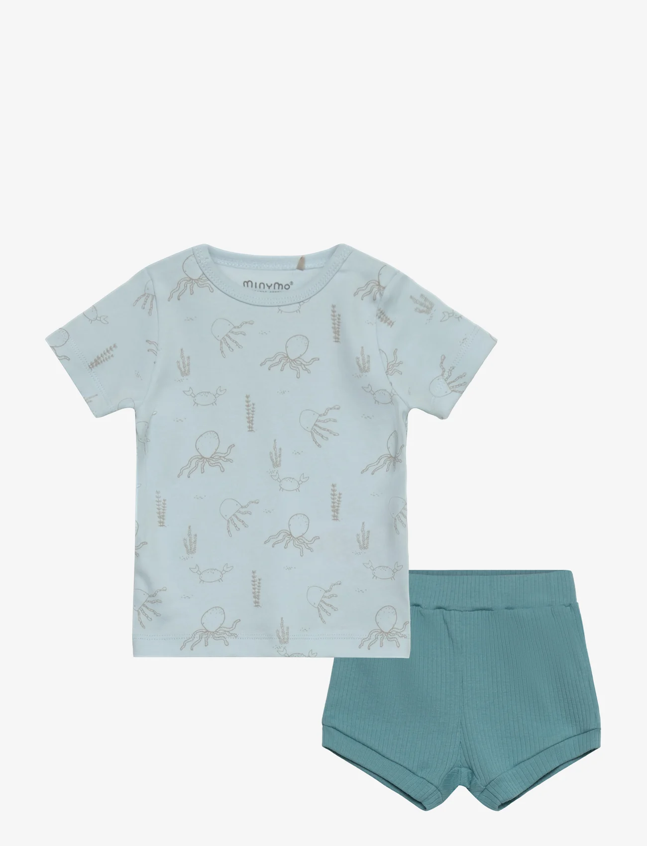 Minymo - 2-Piece Set - sets with short-sleeved t-shirt - pastel blue - 0