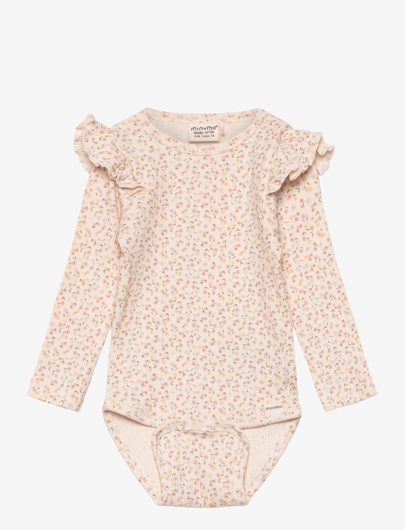 Minymo - Body LS AOP Rib - pink champagne - 0