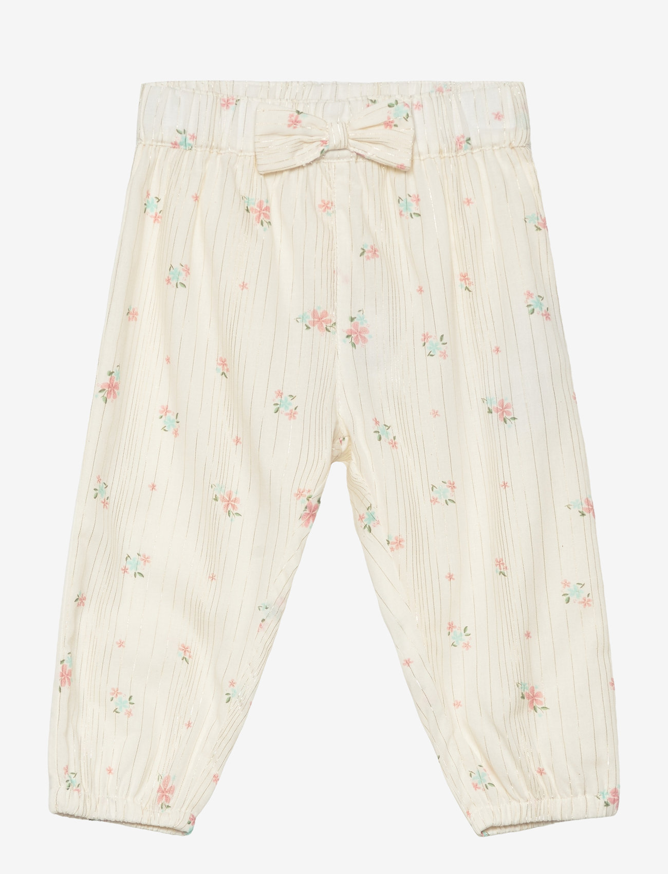 Minymo - Pants AOP w. Lining - eggnog - 0