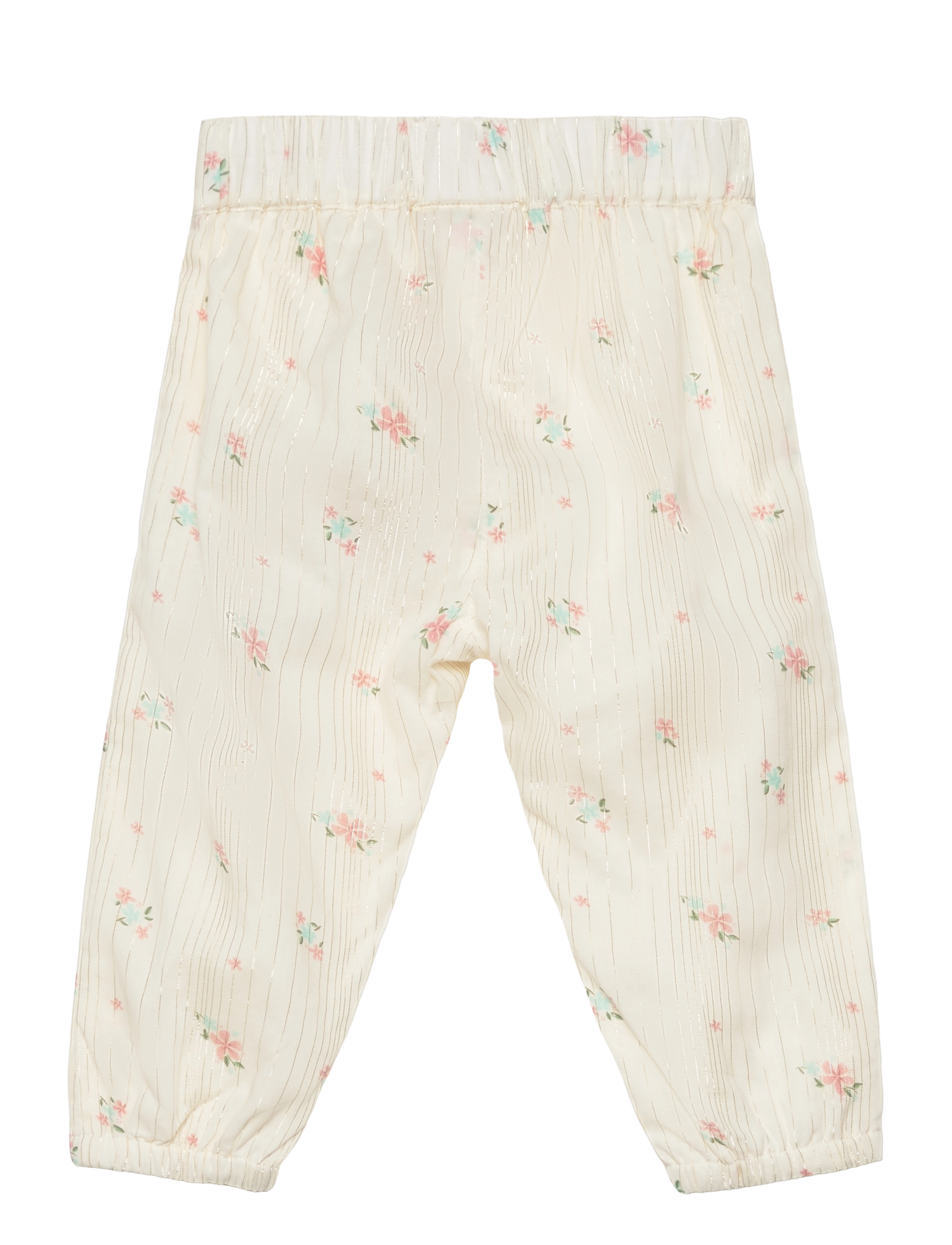 Minymo - Pants AOP w. Lining - eggnog - 1
