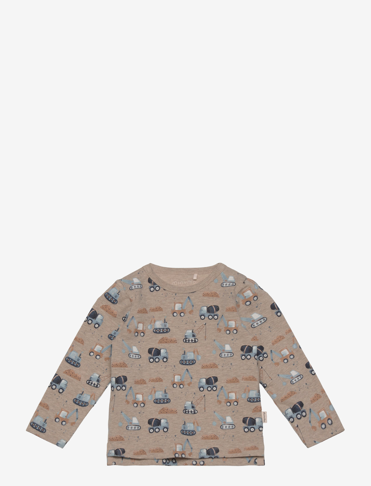 Minymo - T-shirt LS AOP - beige melange - 0