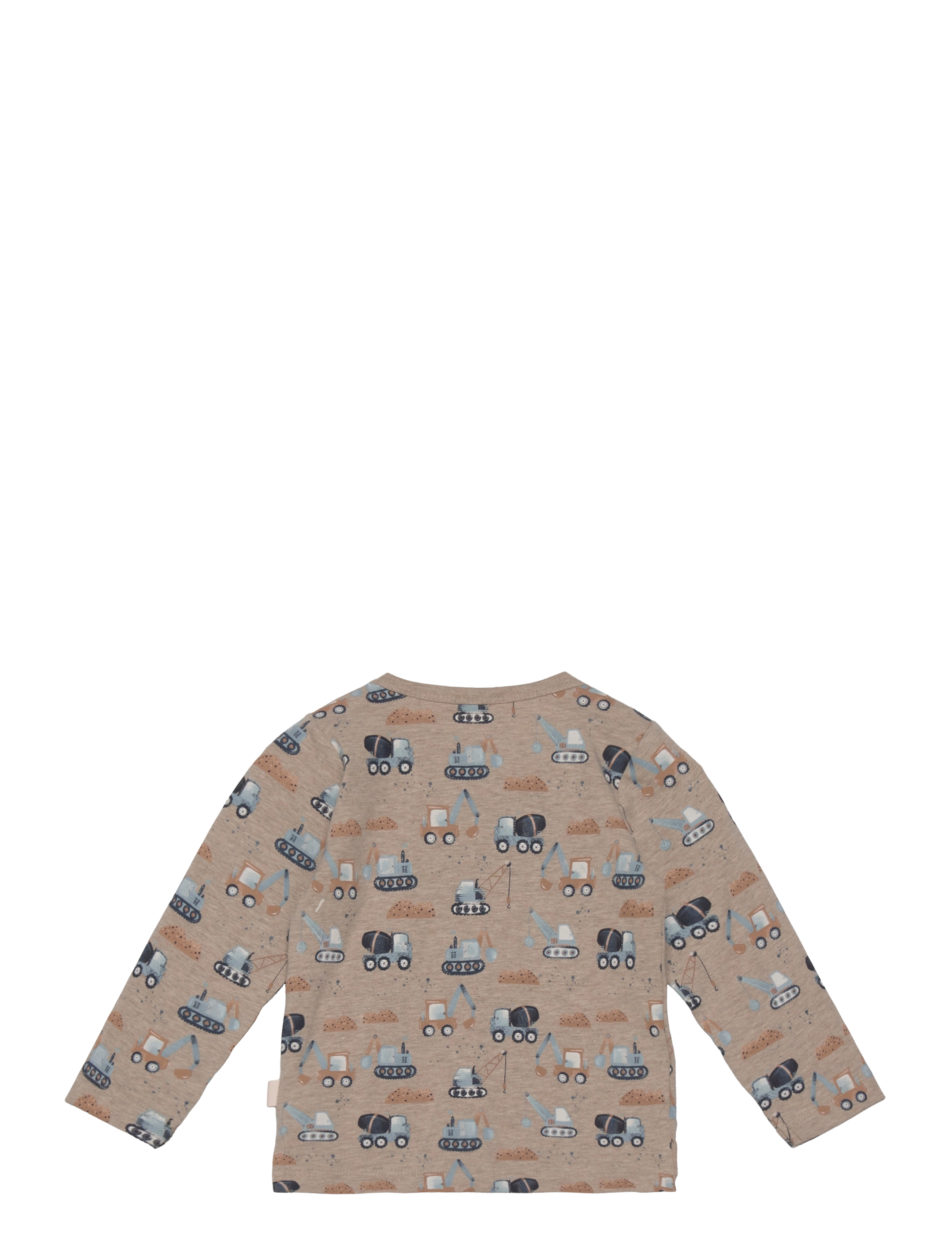Minymo - T-shirt LS AOP - beige melange - 1