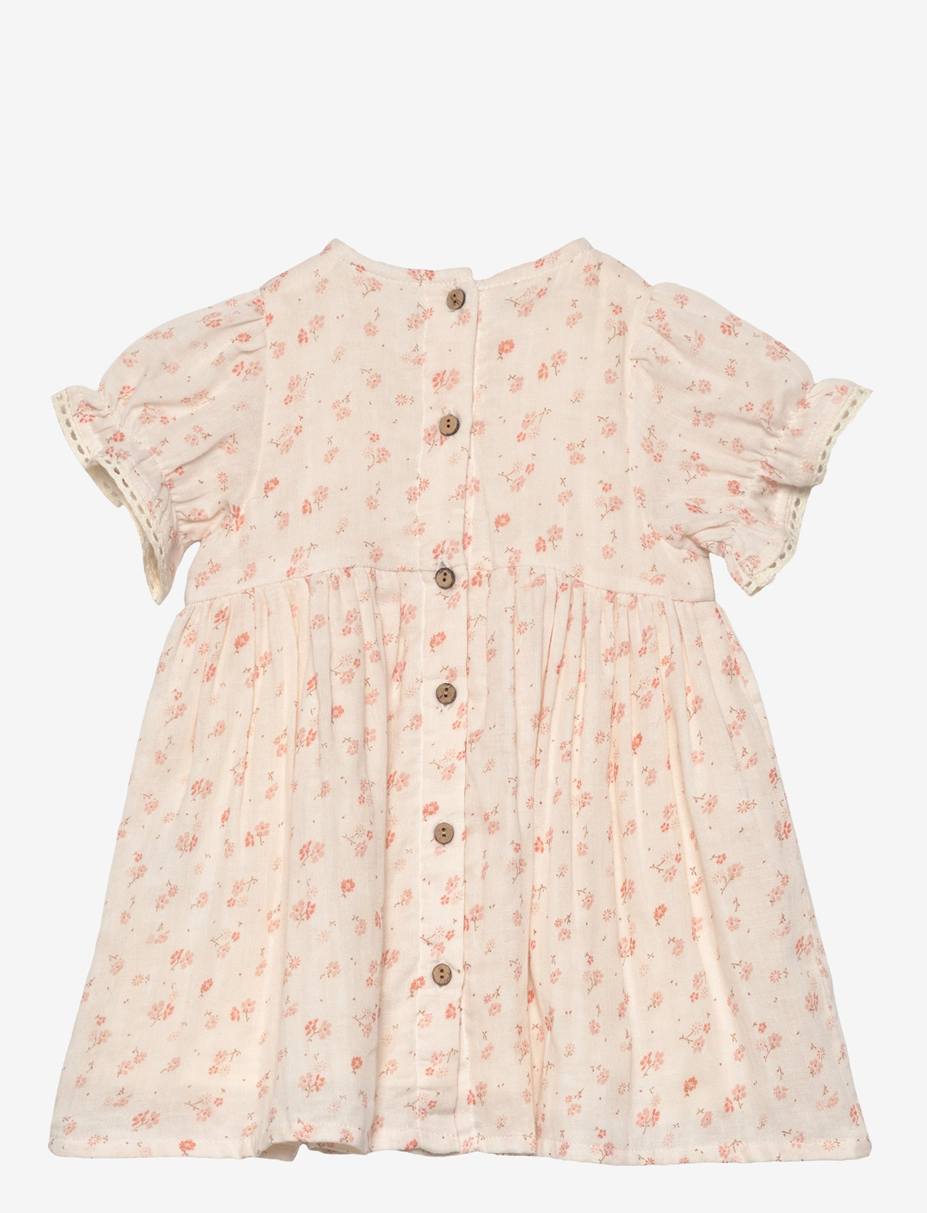 Minymo - Dress SS AOP w. Lining - eggnog - 1