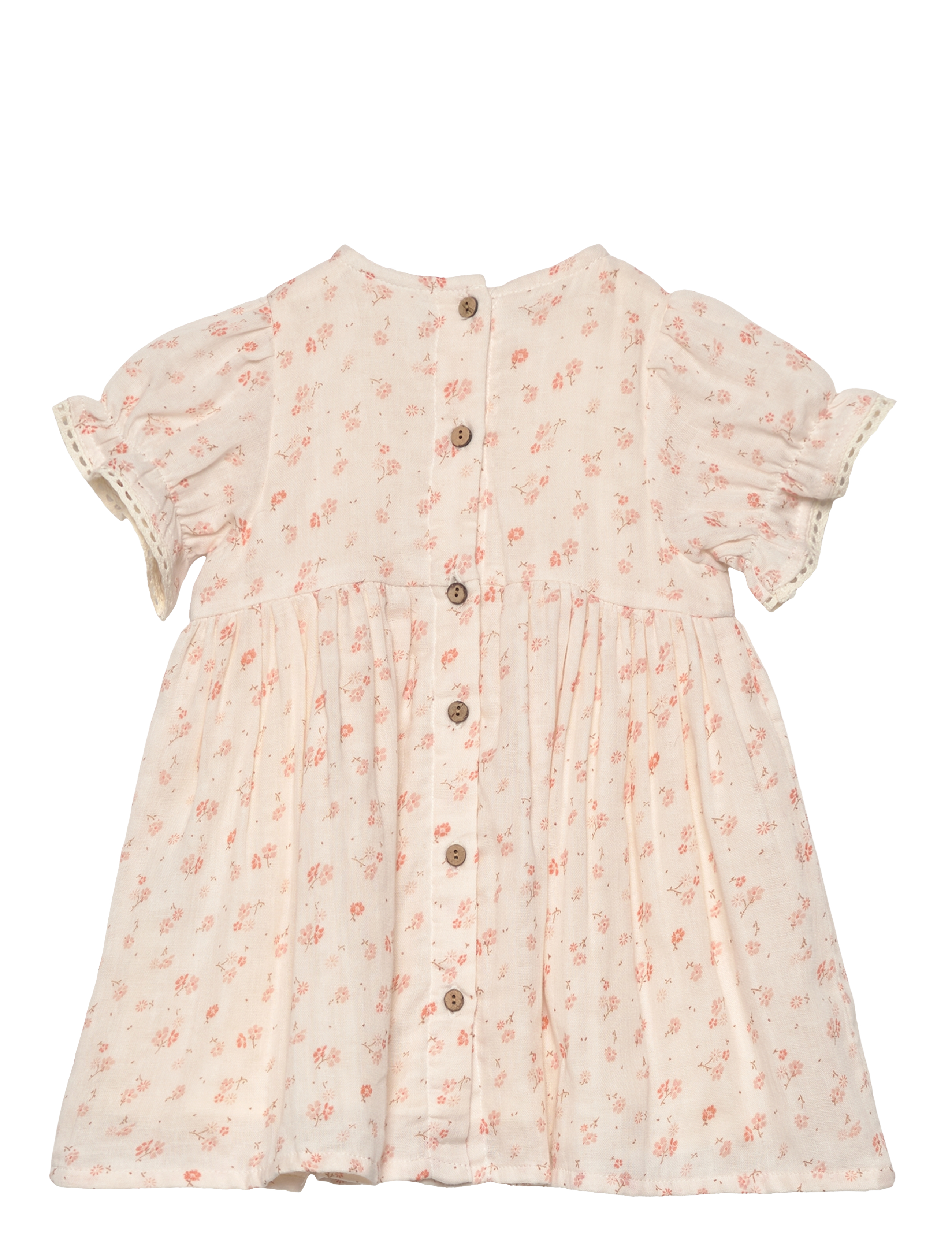 Minymo - Dress SS AOP w. Lining - eggnog - 1