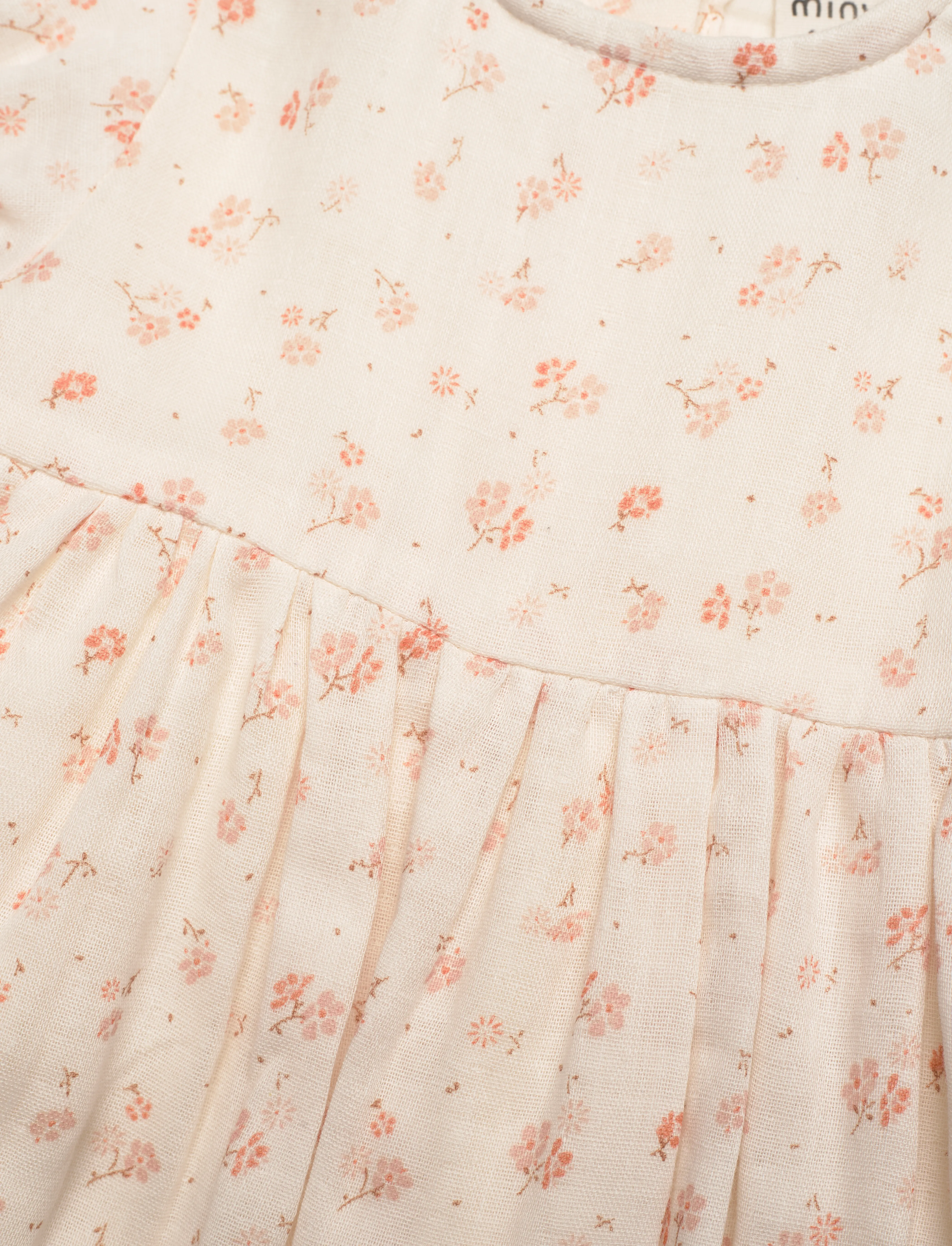 Minymo - Dress SS AOP w. Lining - eggnog - 2