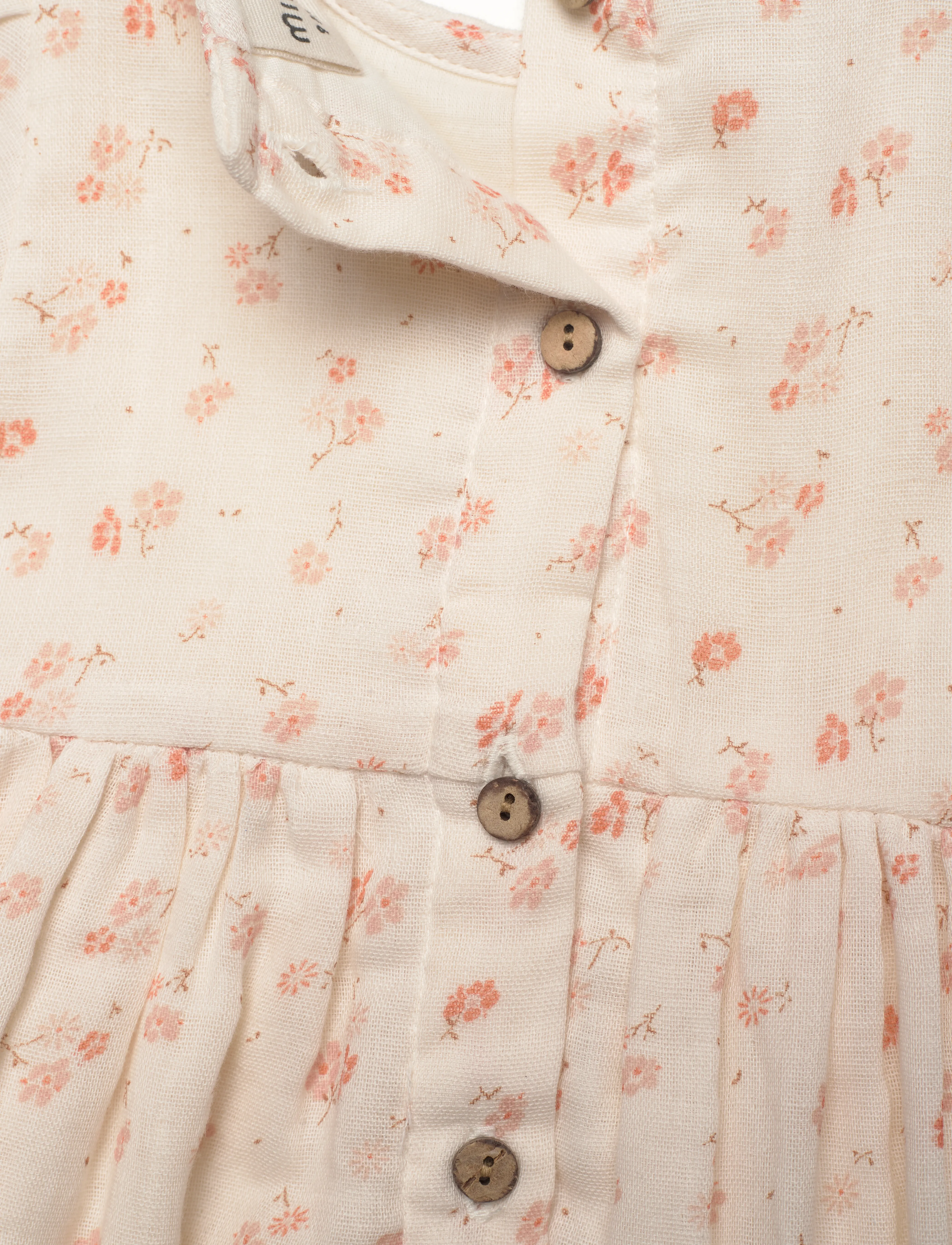 Minymo - Dress SS AOP w. Lining - eggnog - 3