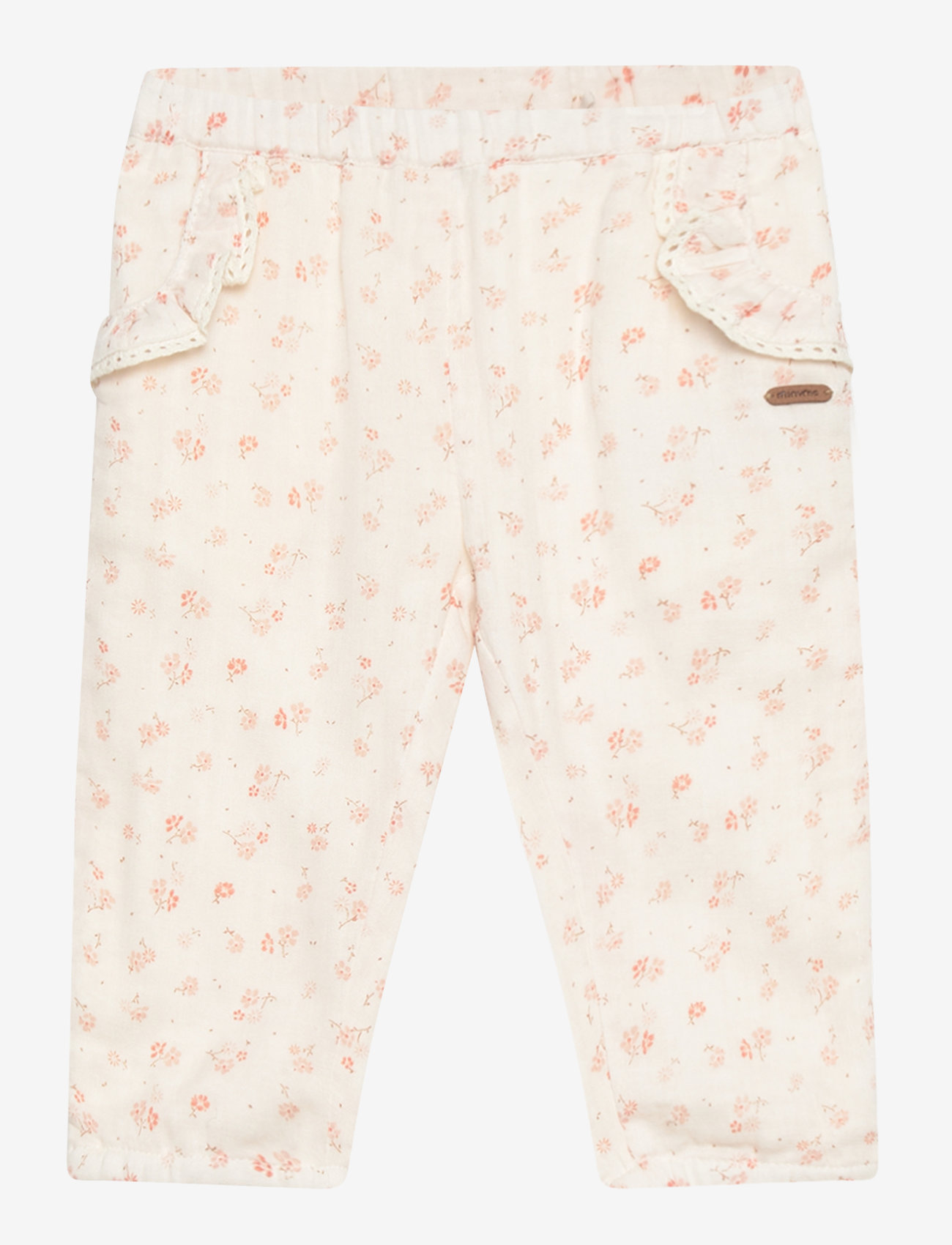 Minymo - Pants AOP w. Lining - eggnog - 0