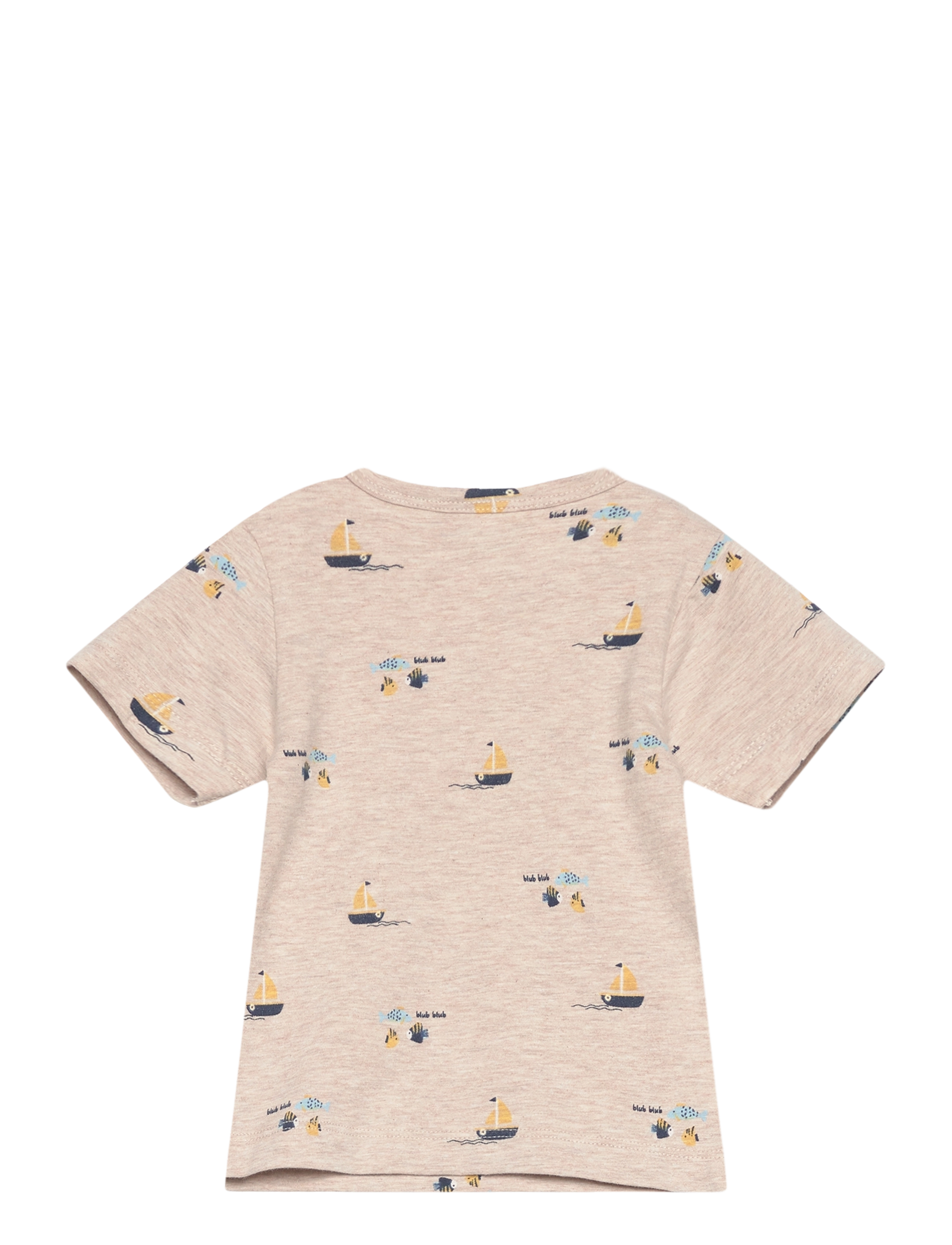Minymo - T-shirt SS AOP - light beige melange - 1