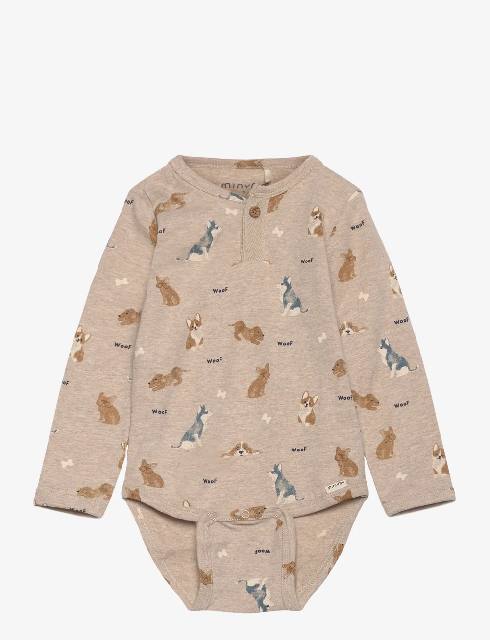 Minymo - Body LS AOP - pitkähihaiset bodyt - beige melange - 0