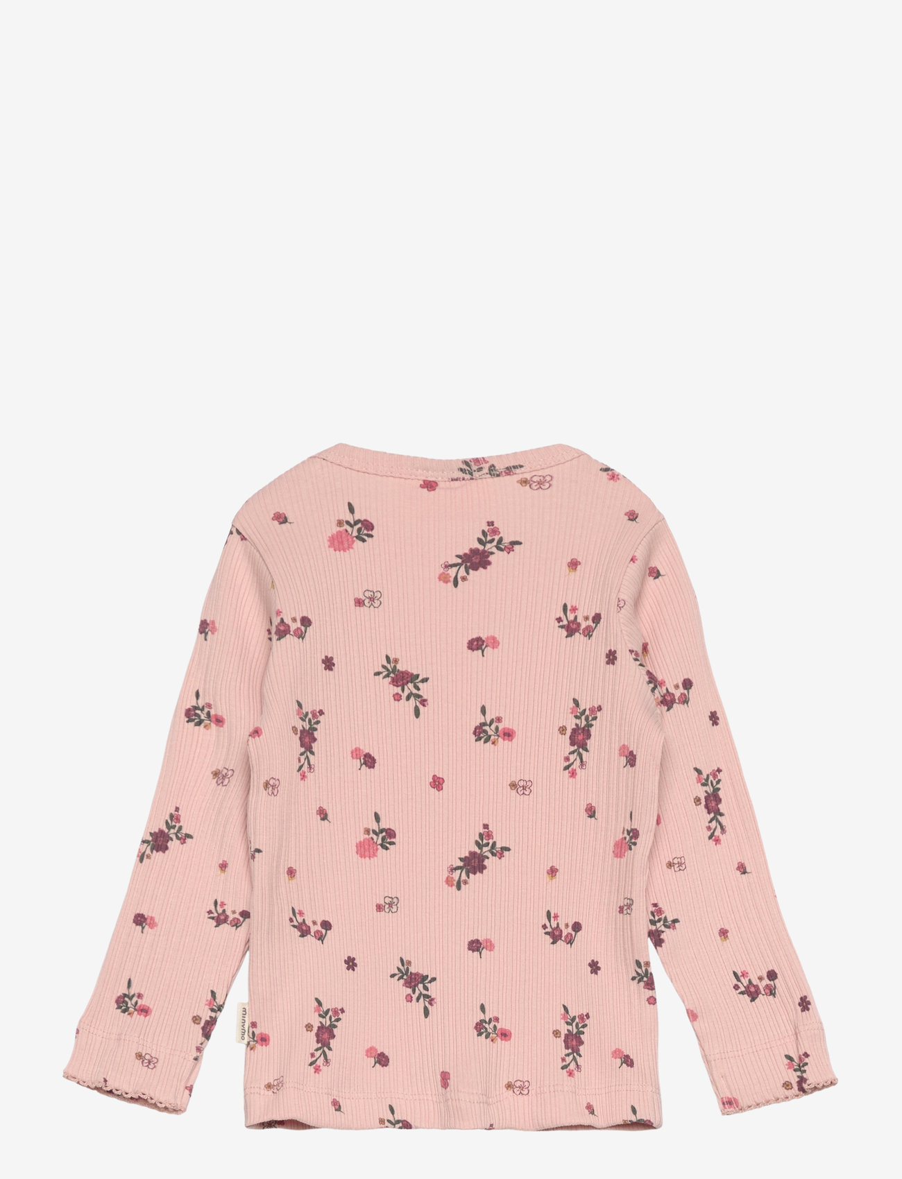 Minymo - T-shirt LS AOP Rib - pikkade varrukatega t-särgid - sepia rose - 1
